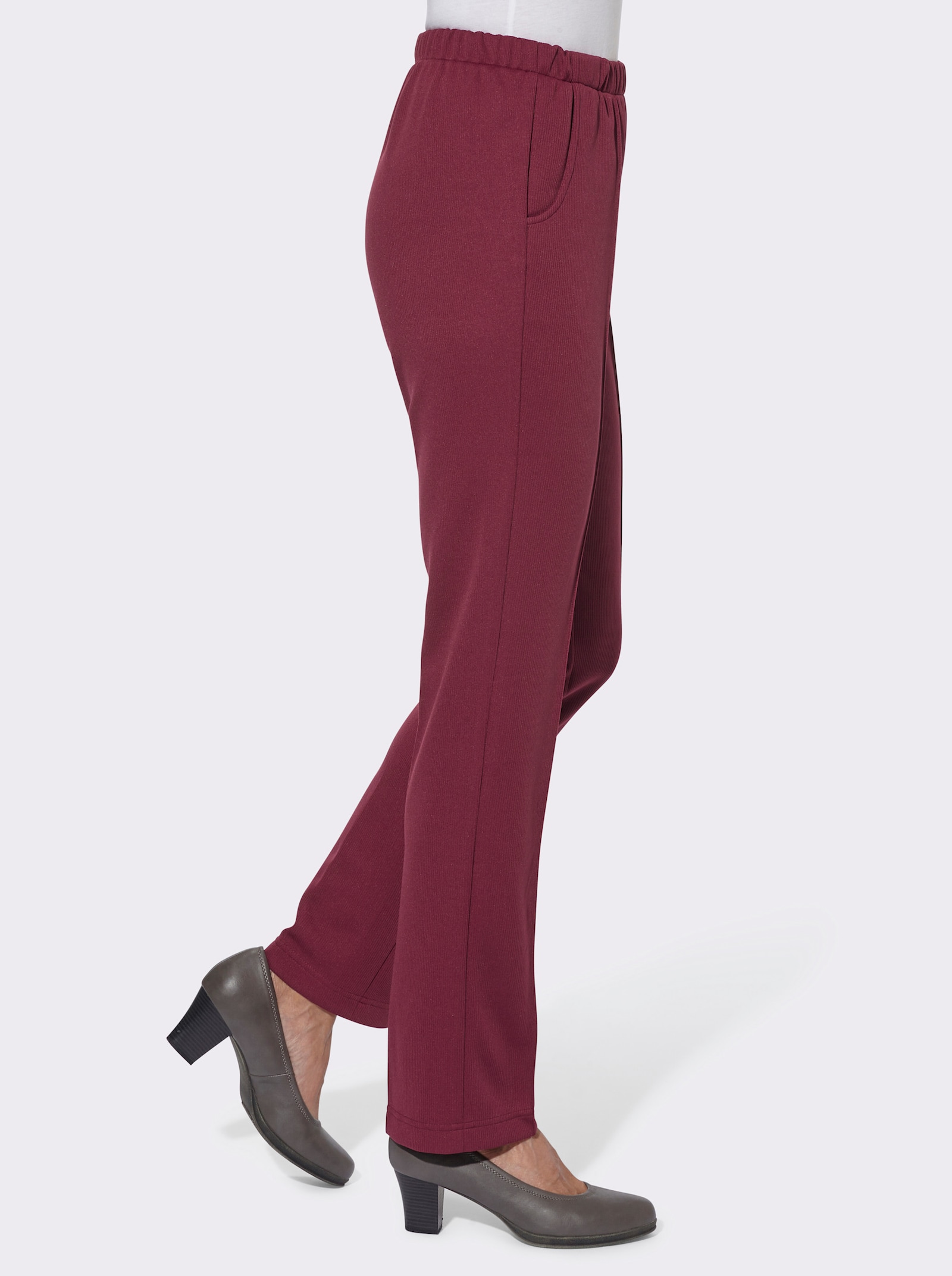 Jerseyhose in Ripp-Qualität - bordeaux