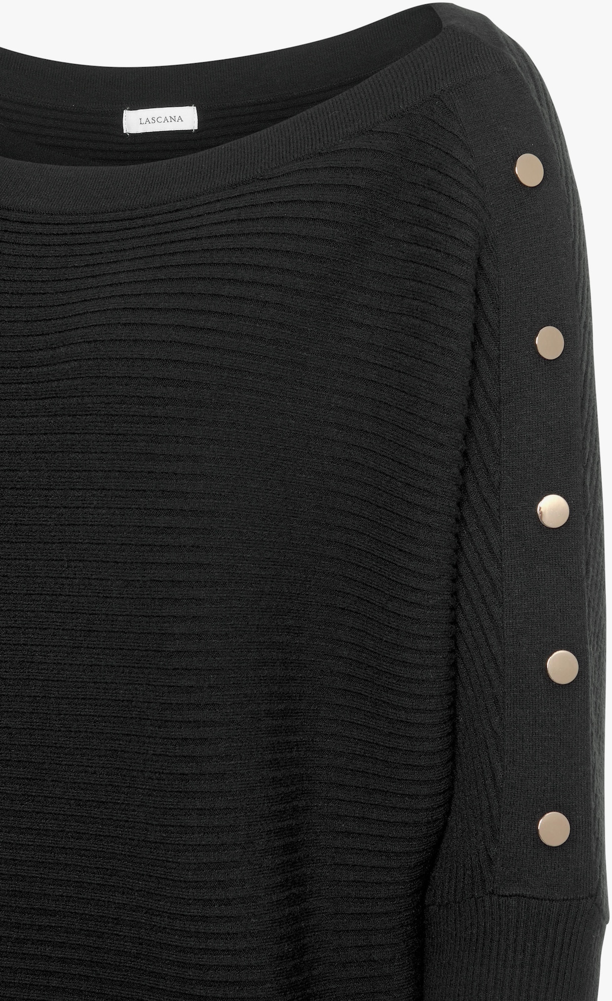 LASCANA Longpullover - schwarz