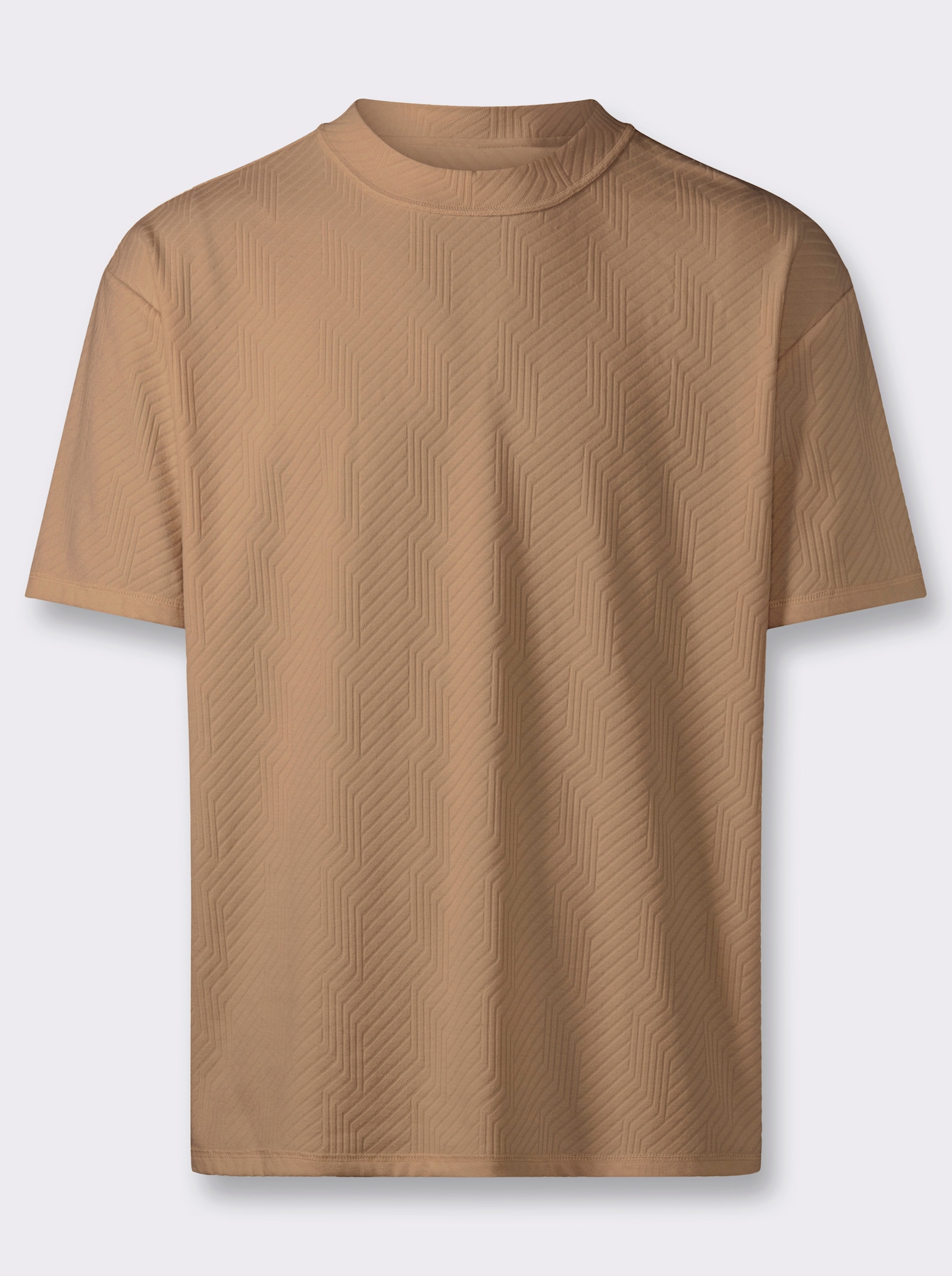 Marco Donati Kurzarmshirt in strukturierter Qualität - camel