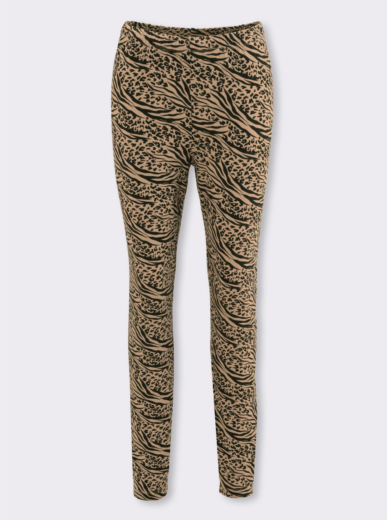 Leggings - camel-schwarz-bedruckt