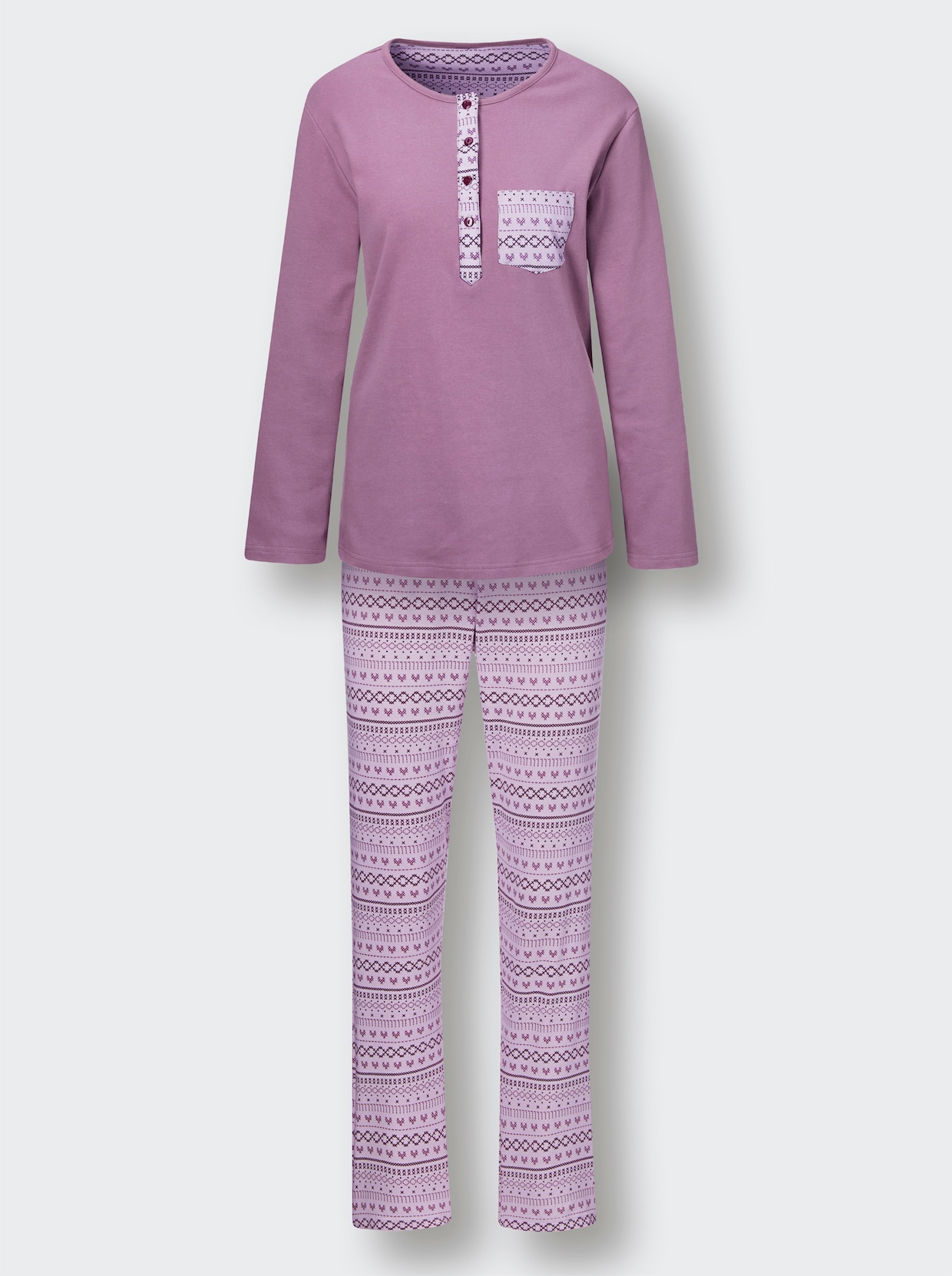 Comtessa Pyjama - paars/roze bedrukt