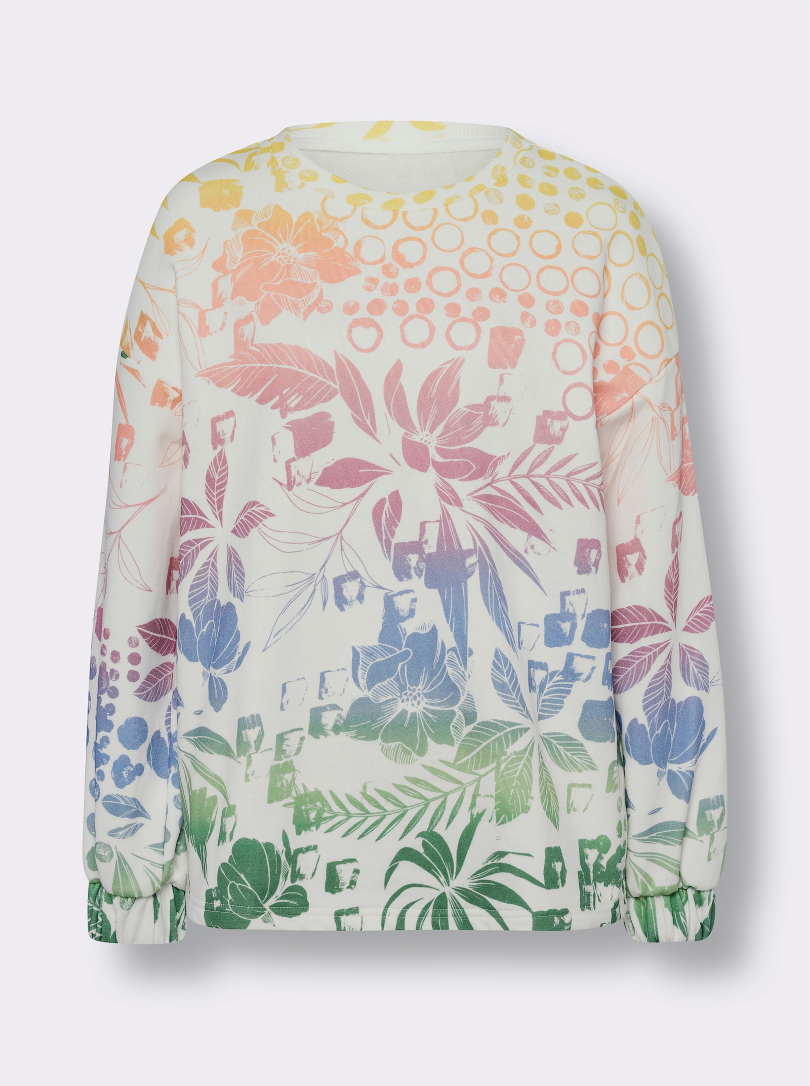 heine Sweatshirt mit Farbverlauf - limone-eisblau-bedruckt