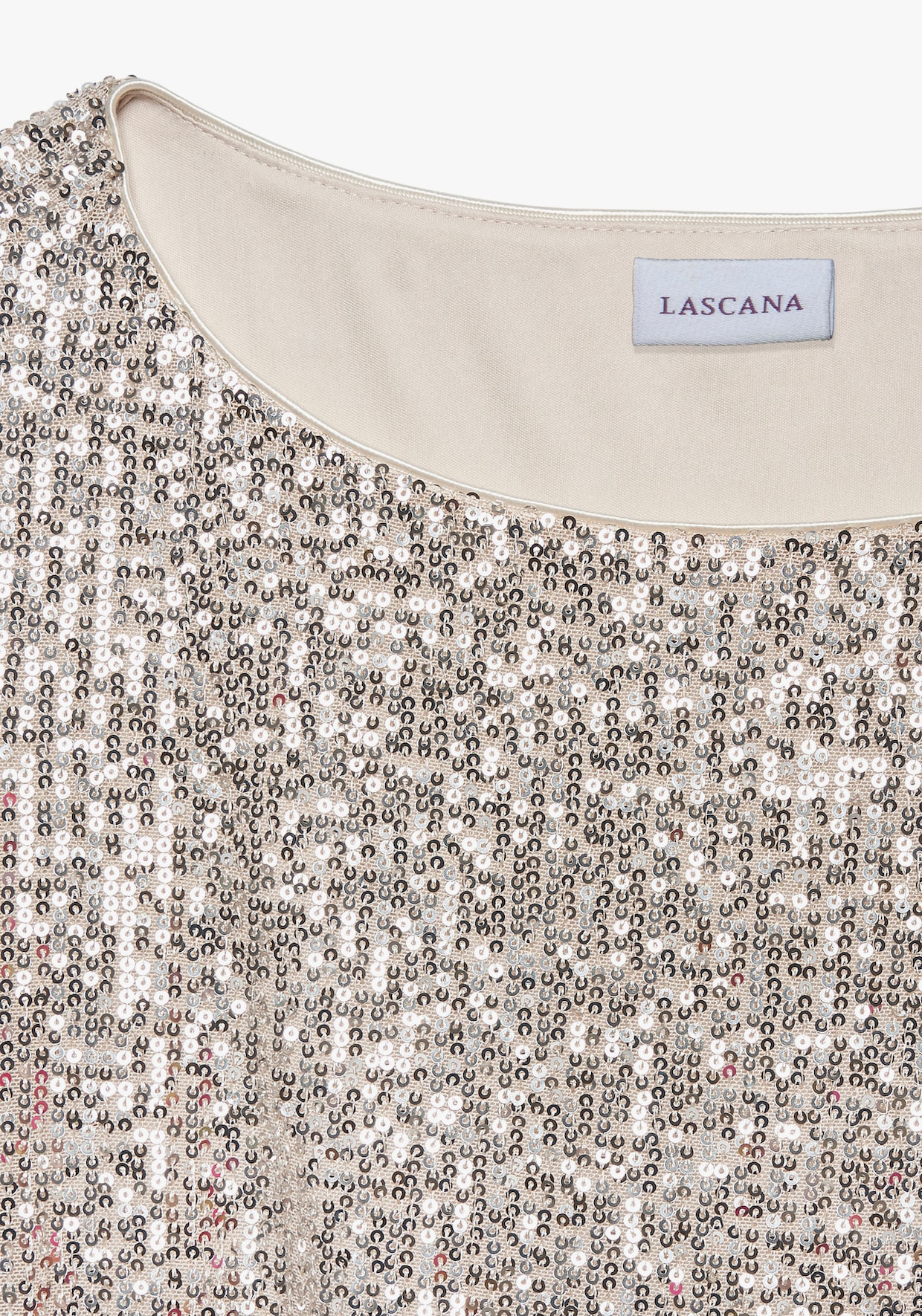 LASCANA T-shirt à paillettes - couleur ivoire