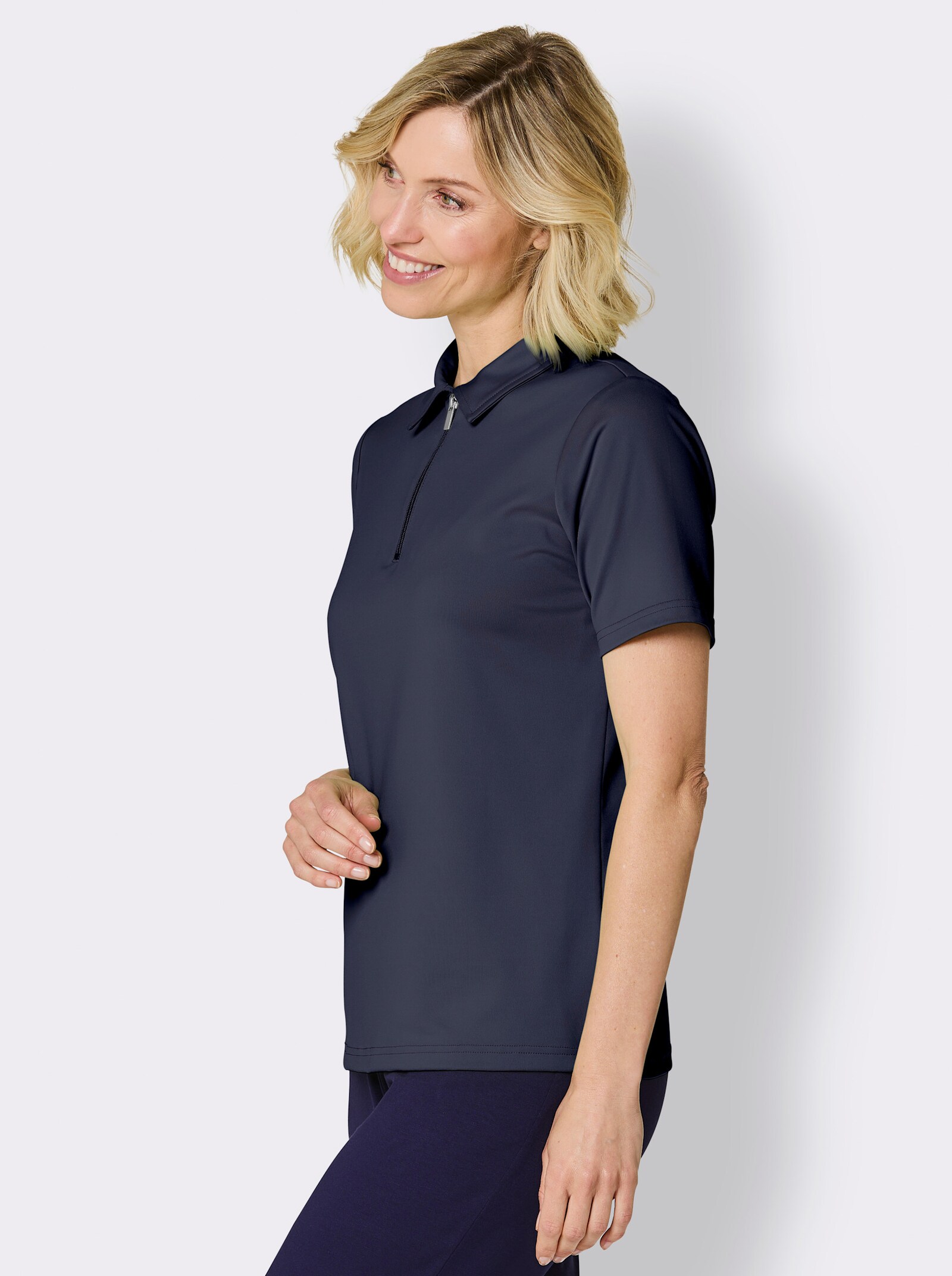 Funktionsshirt mit Reißverschluss - marine