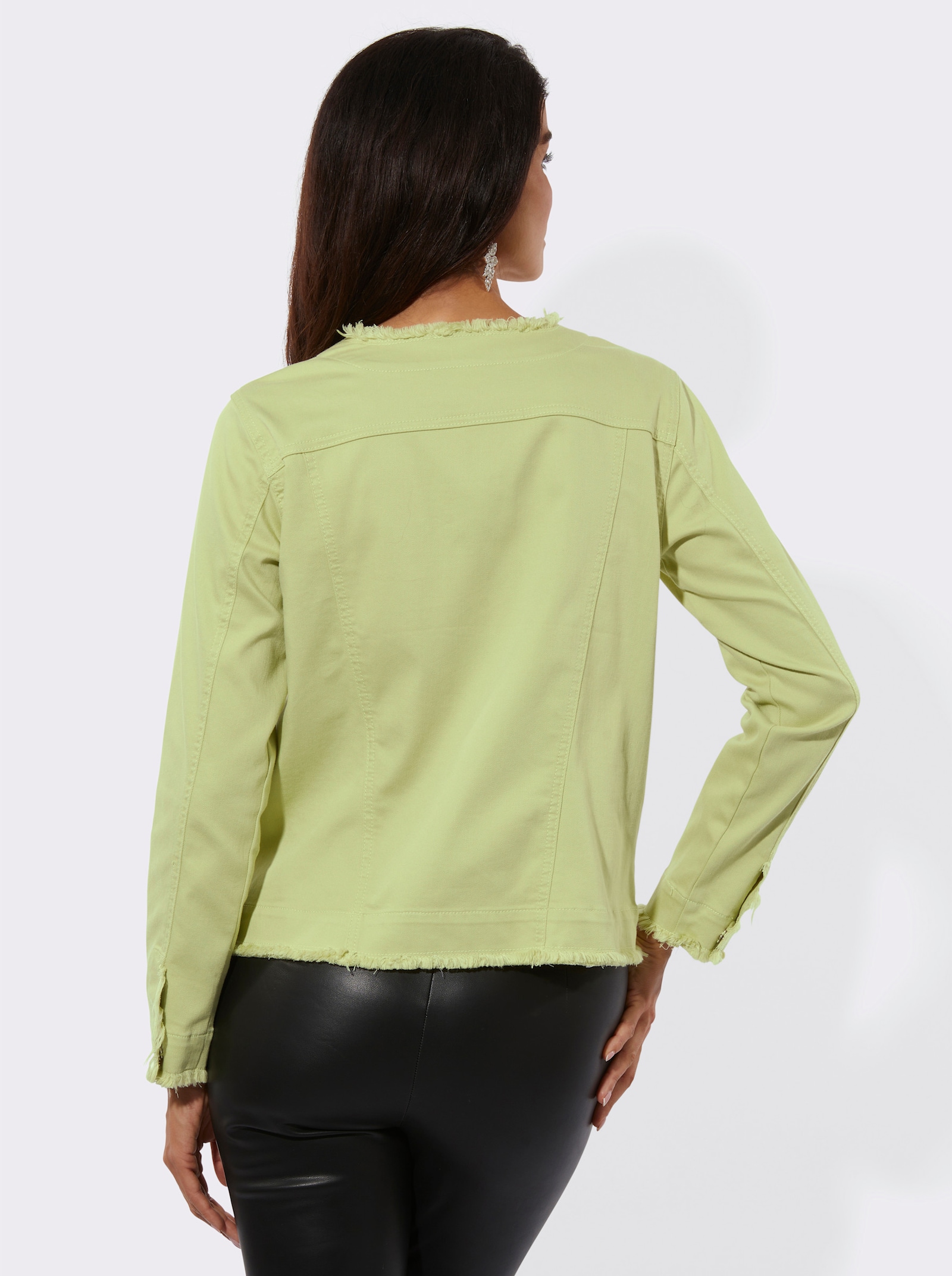 Jeansblazer mit seitlichen Nahttaschen - pistazie