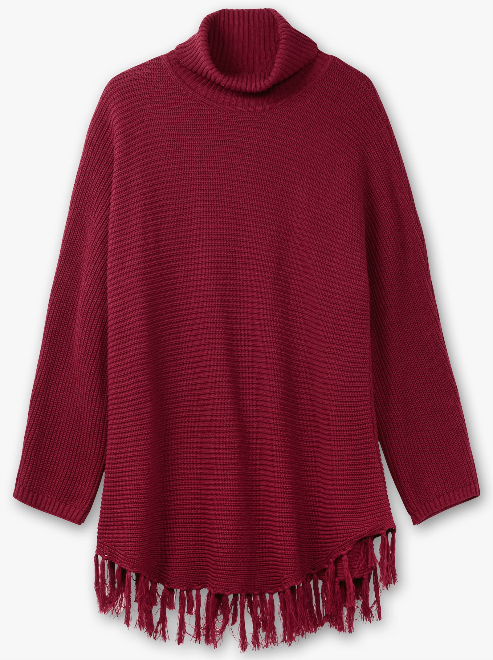 sheego Strickpullover in Ponchoform - beere