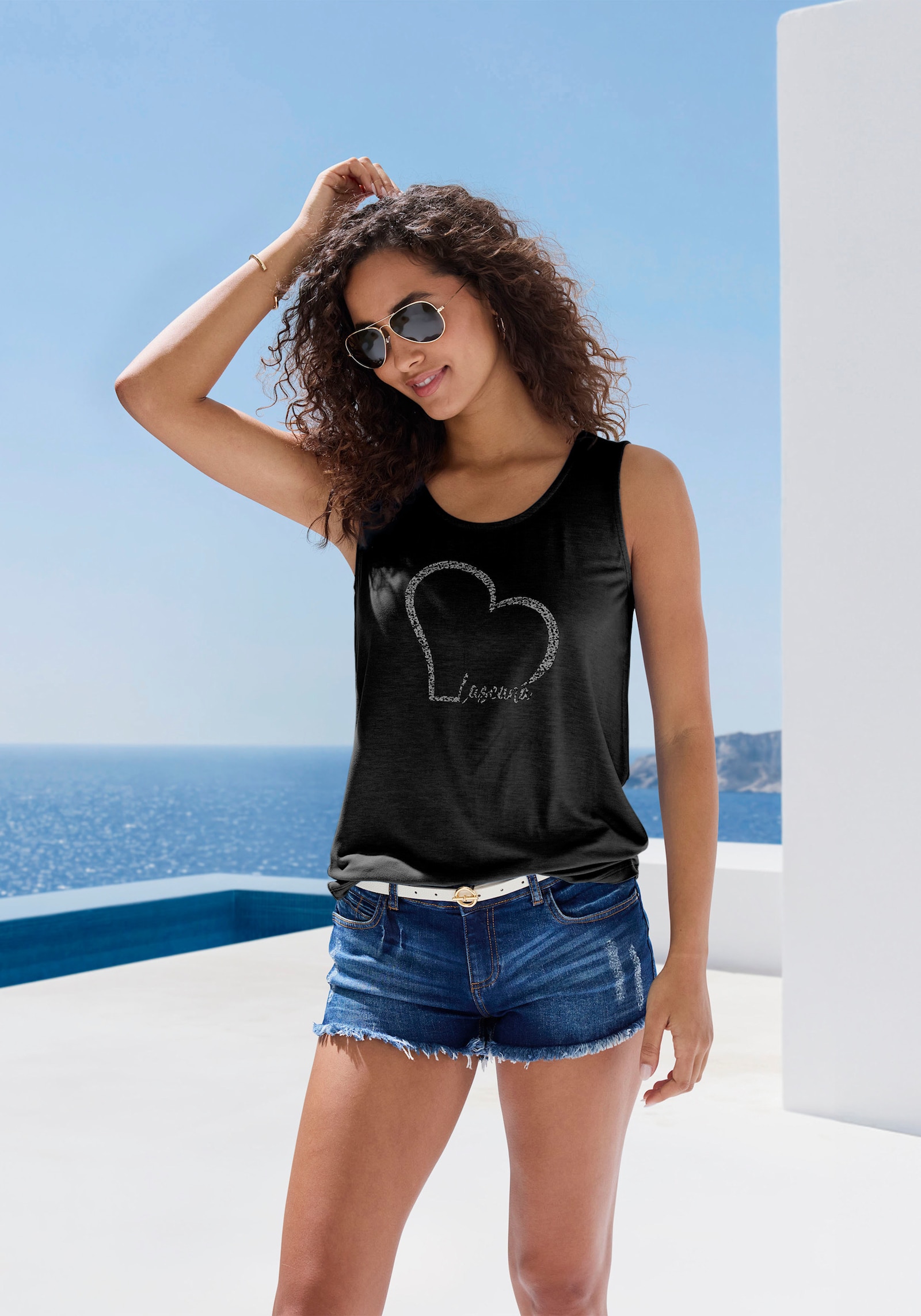 LASCANA Trägertop - schwarz