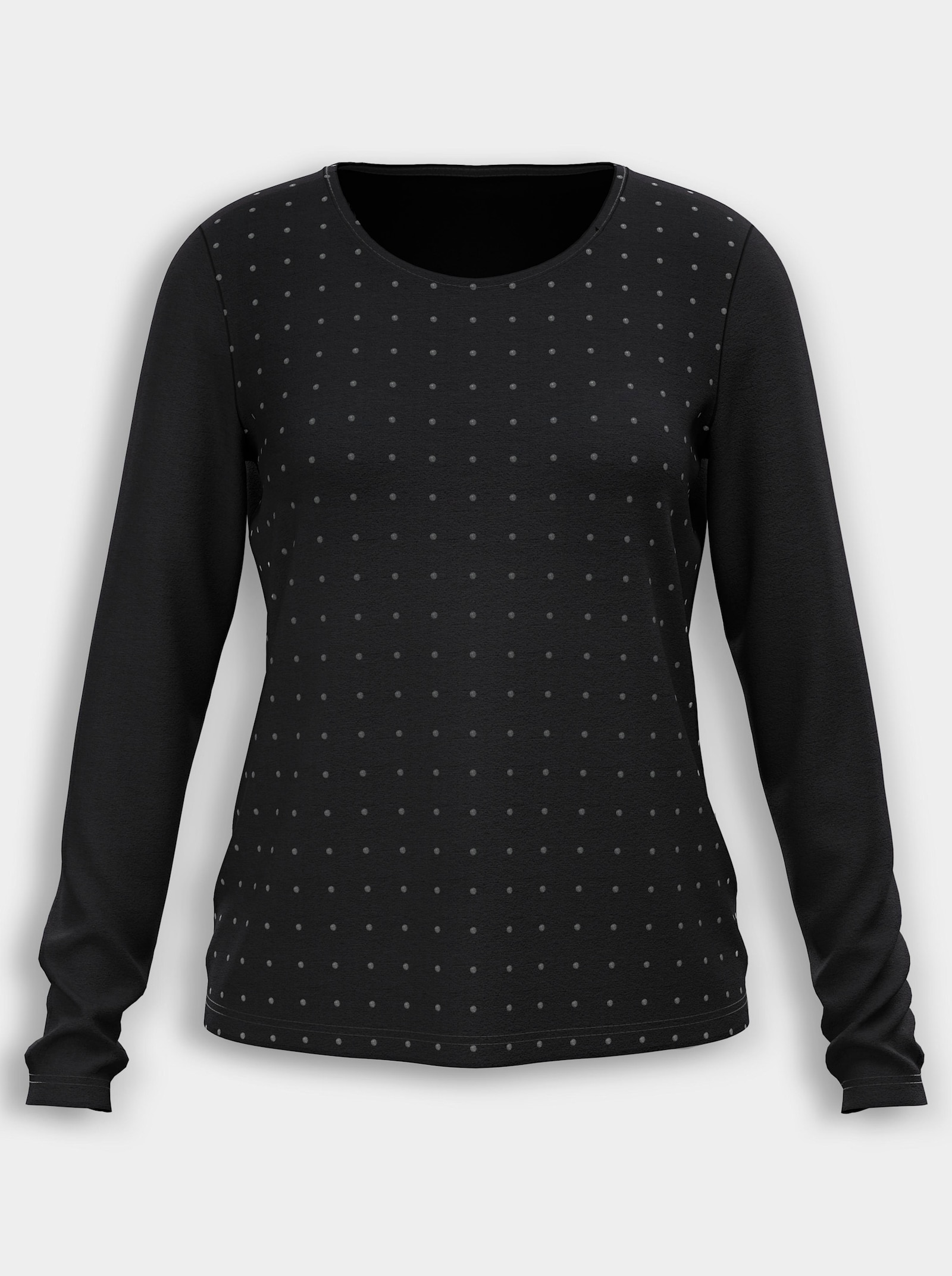 heine Rundhalsshirt mit Glitzersteinchen - schwarz