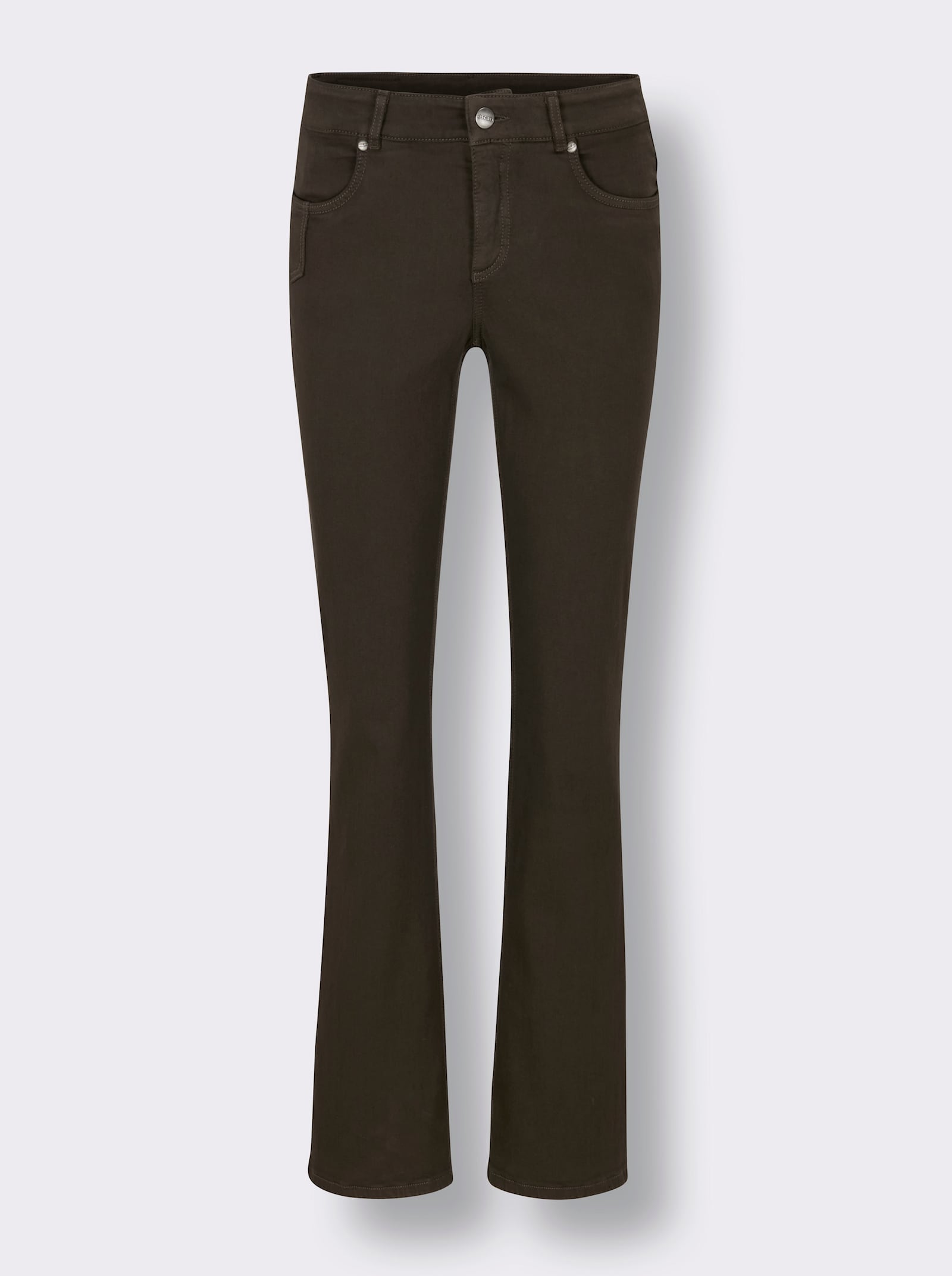 Ascari Stretch-Jeans mit weitem Bein - schoko