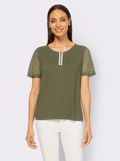 heine T-shirt à col rond - vert olive