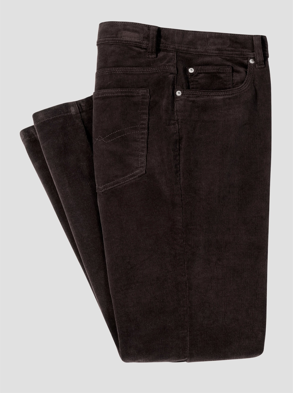 Cordhose aus Baumwoll-Stretch - schoko