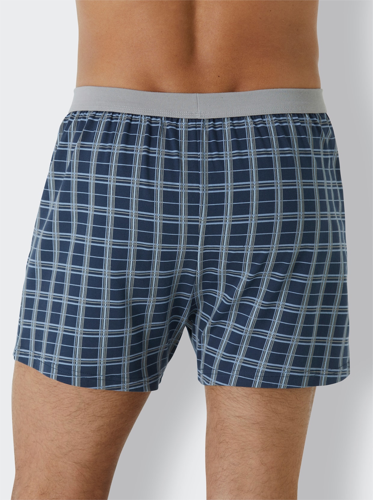 wäschepur men Boxershorts - rutigt i mörkblått