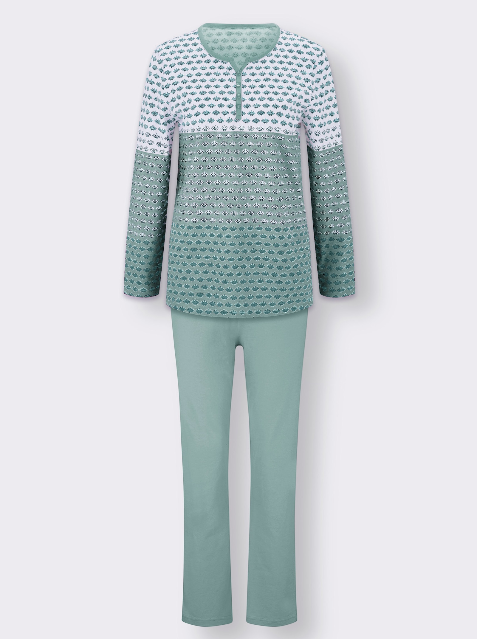 wäschepur Schlafanzug mit Farbverlauf - ecru-kalkmint