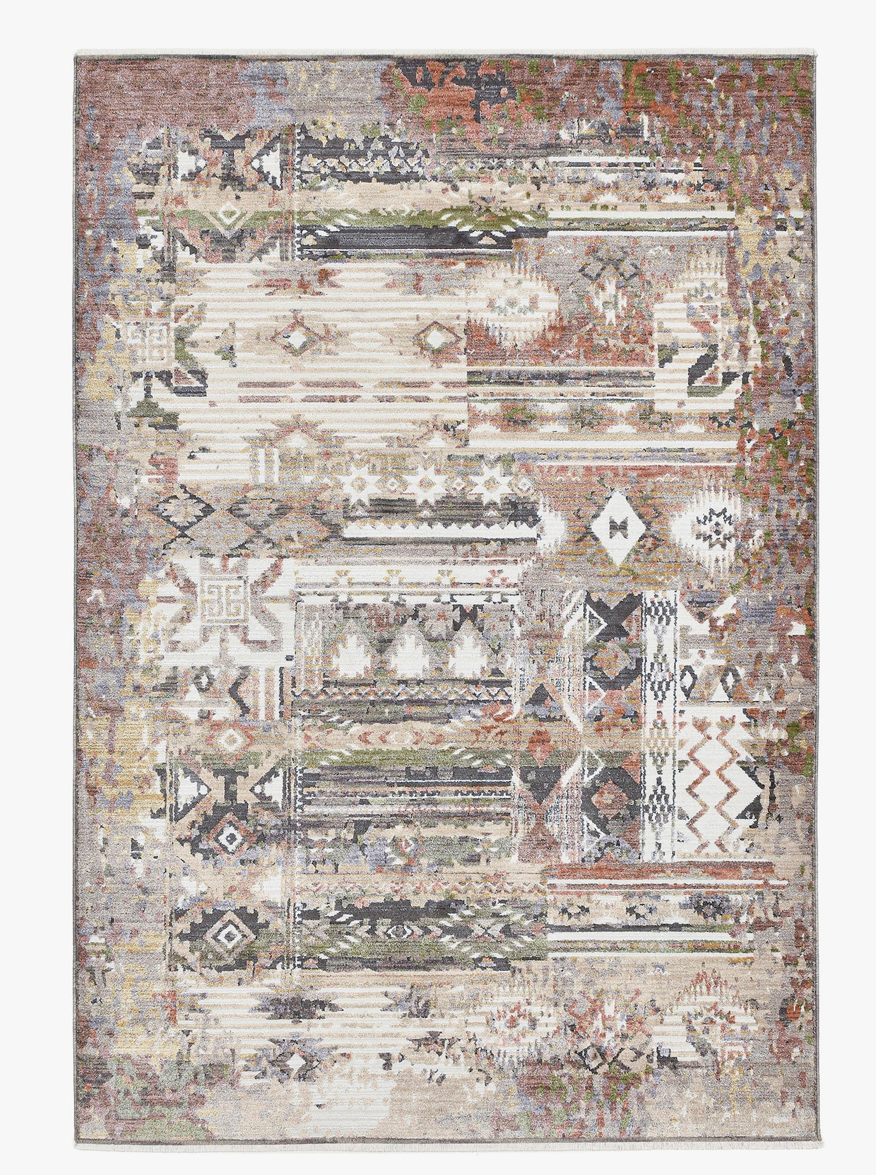 Theko Teppich - beige-gemustert