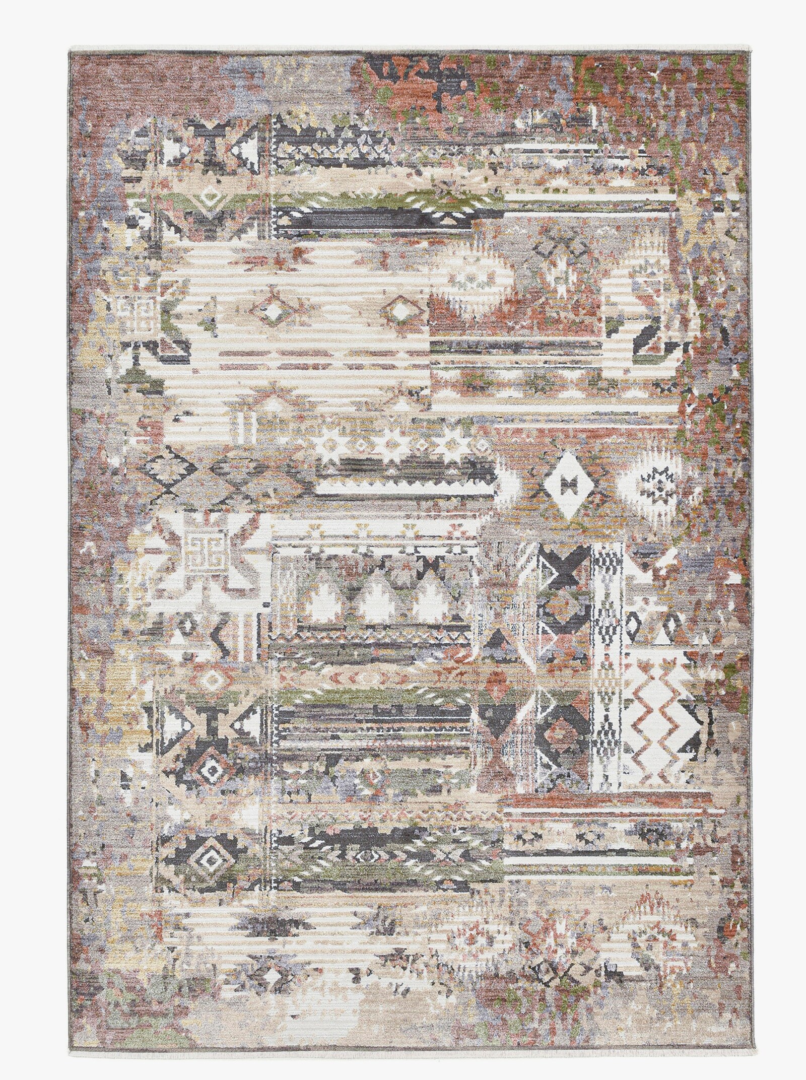 Theko Teppich - beige-gemustert