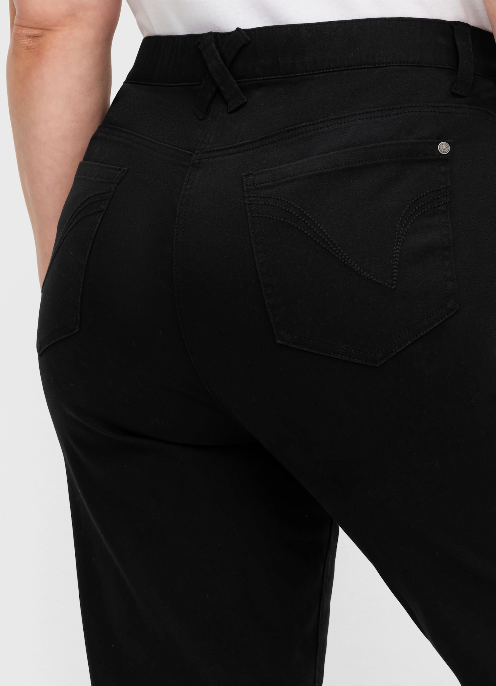 sheego Stretch-Hose mit Shaping-Einsatz - schwarz