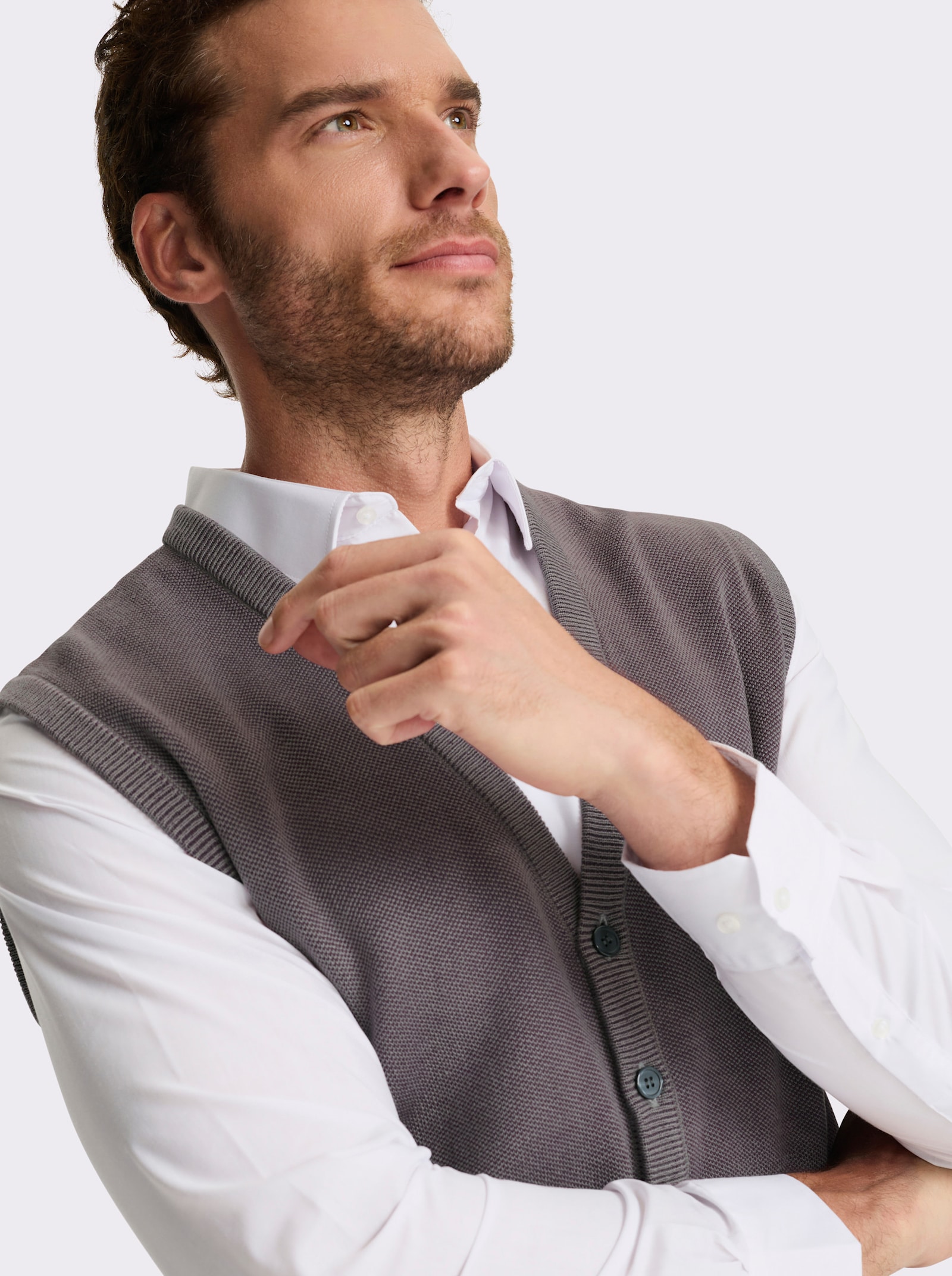 Marco Donati Strickweste in Two-tone-Optik - burgund-meliert