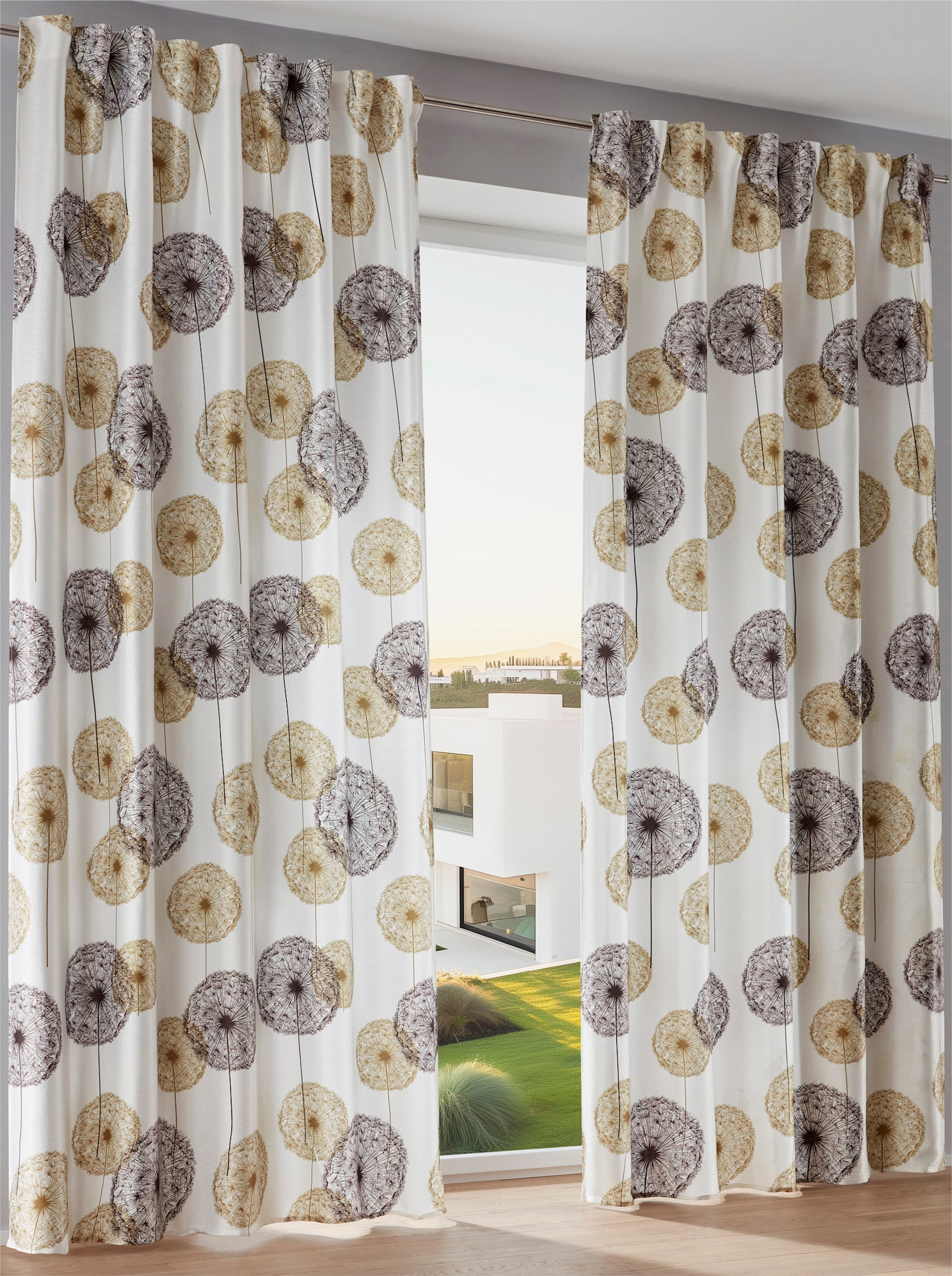 heine home gordijnen - wit/taupe