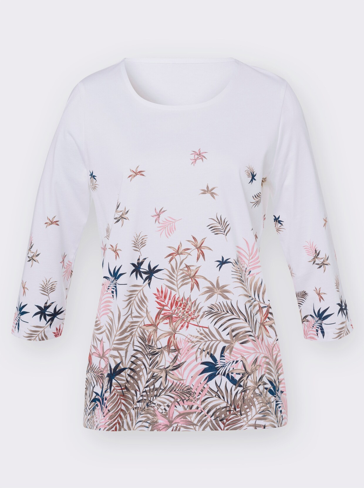 Shirt met 3/4-mouw - ecru geprint