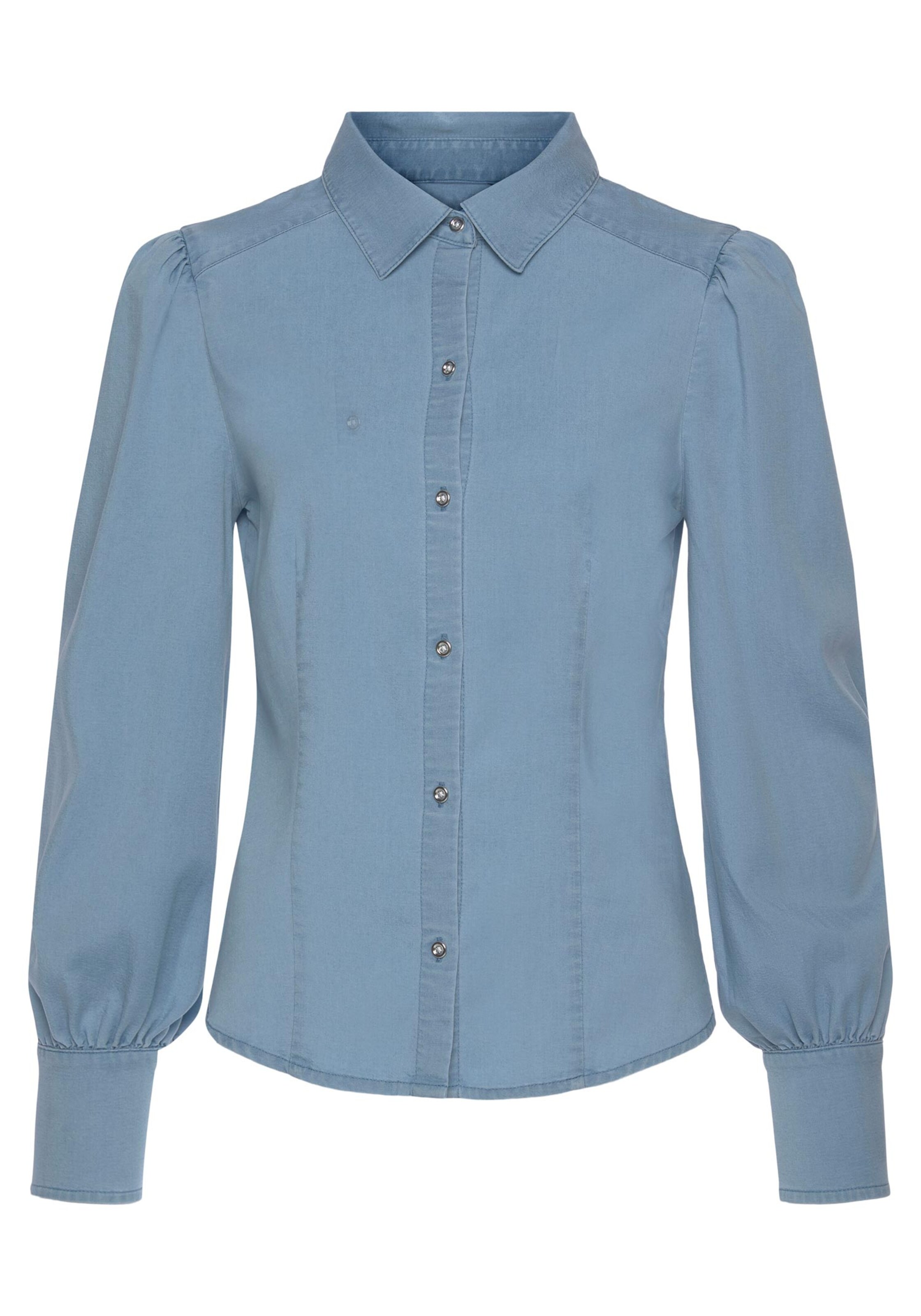 Damenmode Blusen Vivance Jeansbluse in blue-washed 