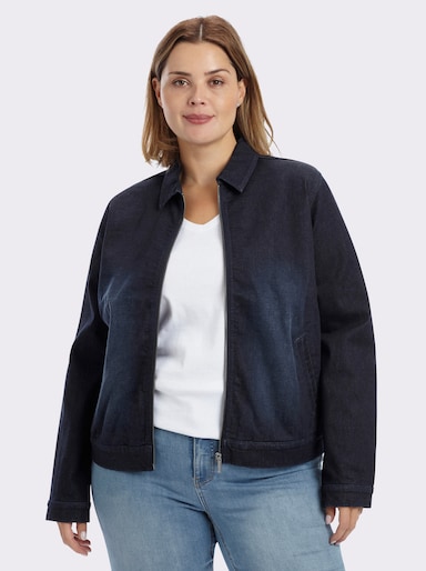 sheego Jeansjacke in Blousonform - dark blue