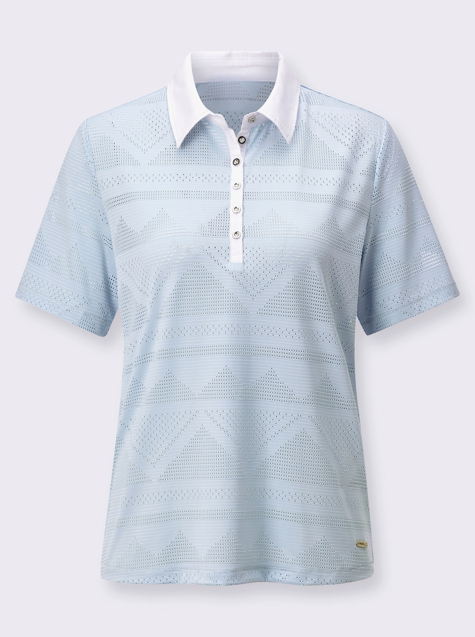 Poloshirt met jacquardpatroon - lichtblauw
