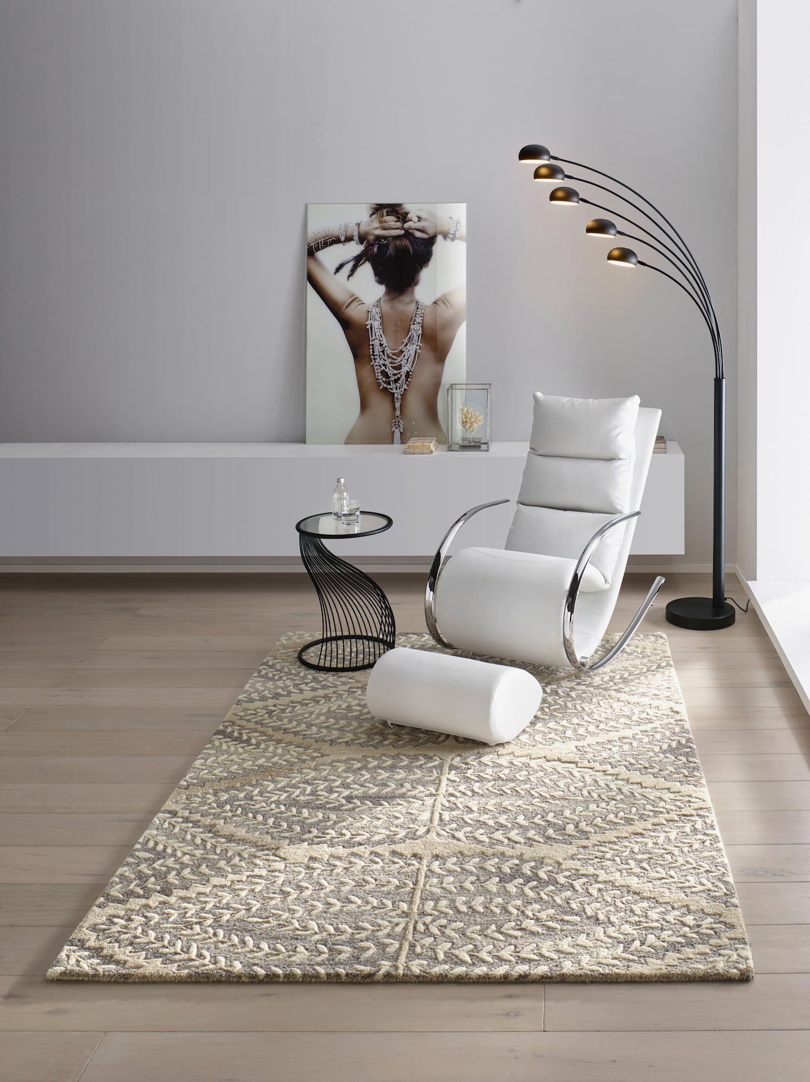 heine home Hochflorteppich - grau-beige