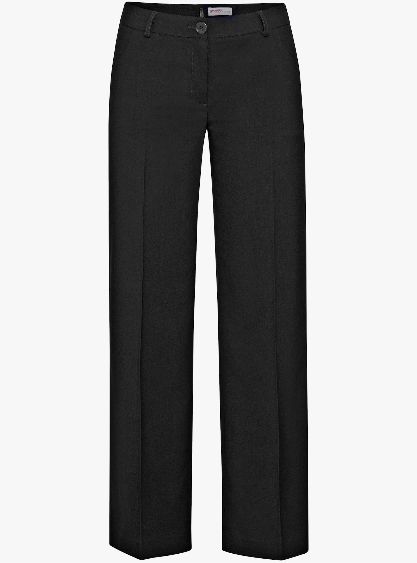 sheego Stretch-Hose in weiter Form, mit Bügelfalte - schwarz
