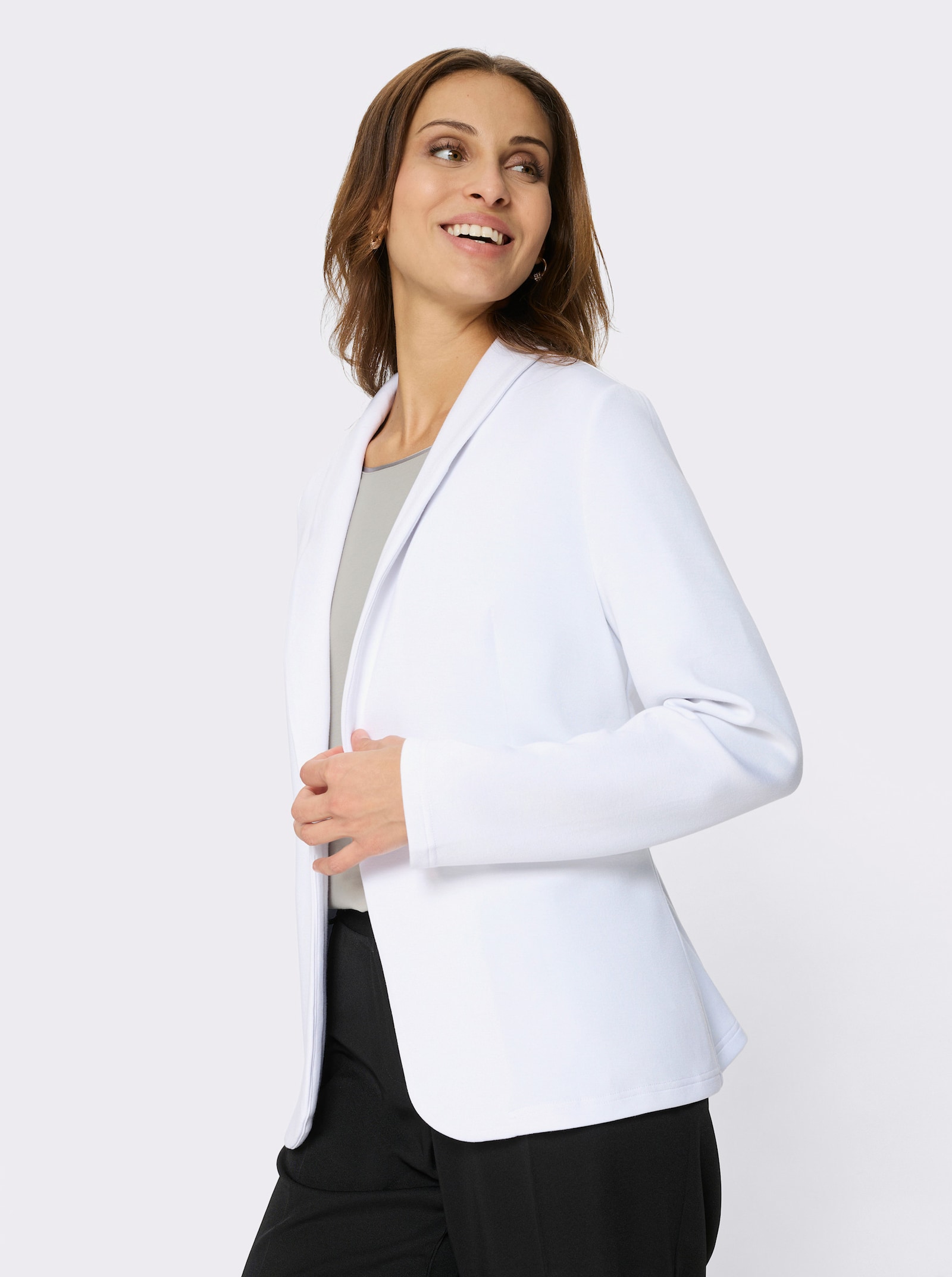 Kabátik+šálový golier - biela