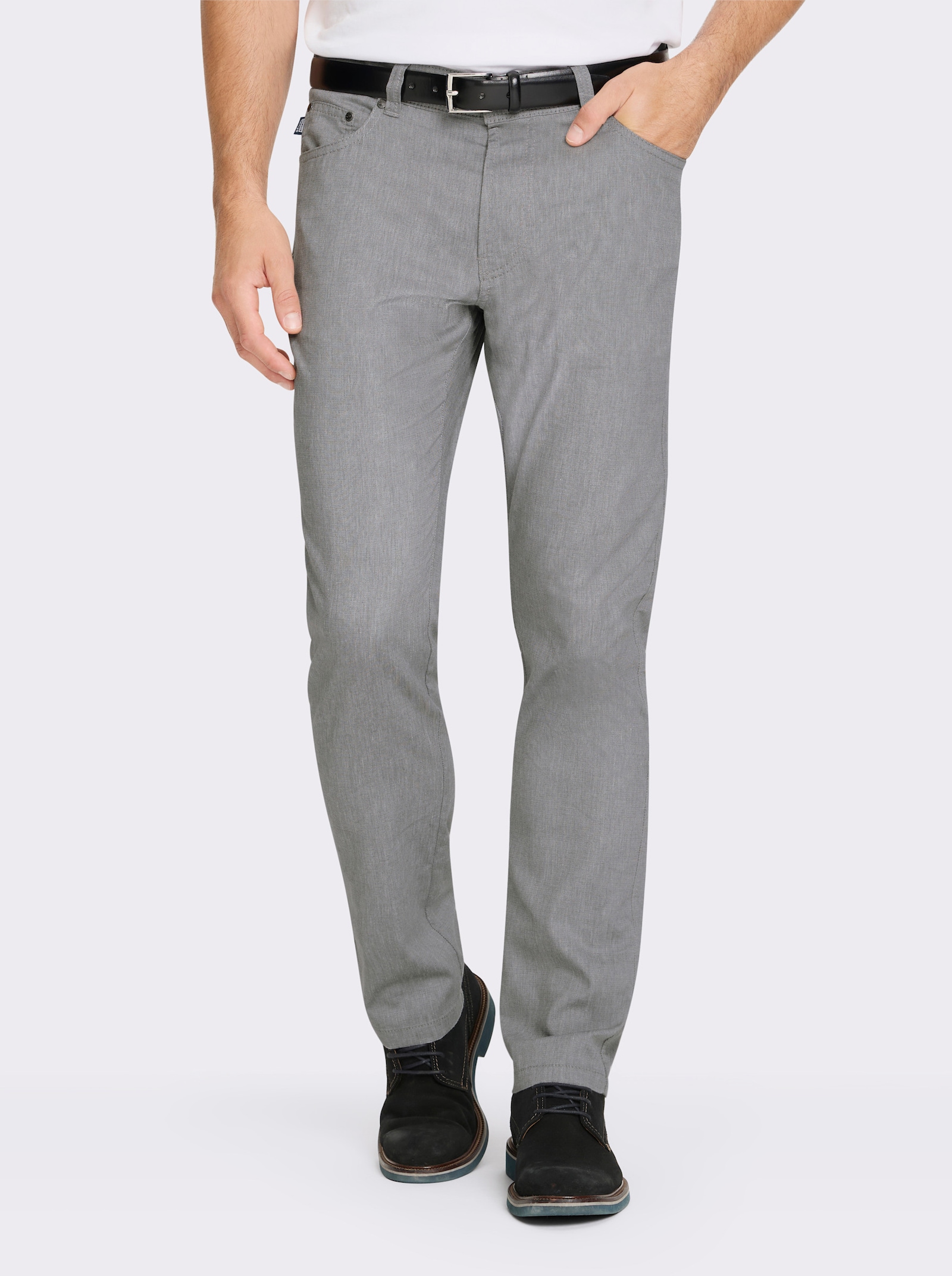 Brühl Hose mit Viskose- und Leinen-Anteil - steingrau-meliert