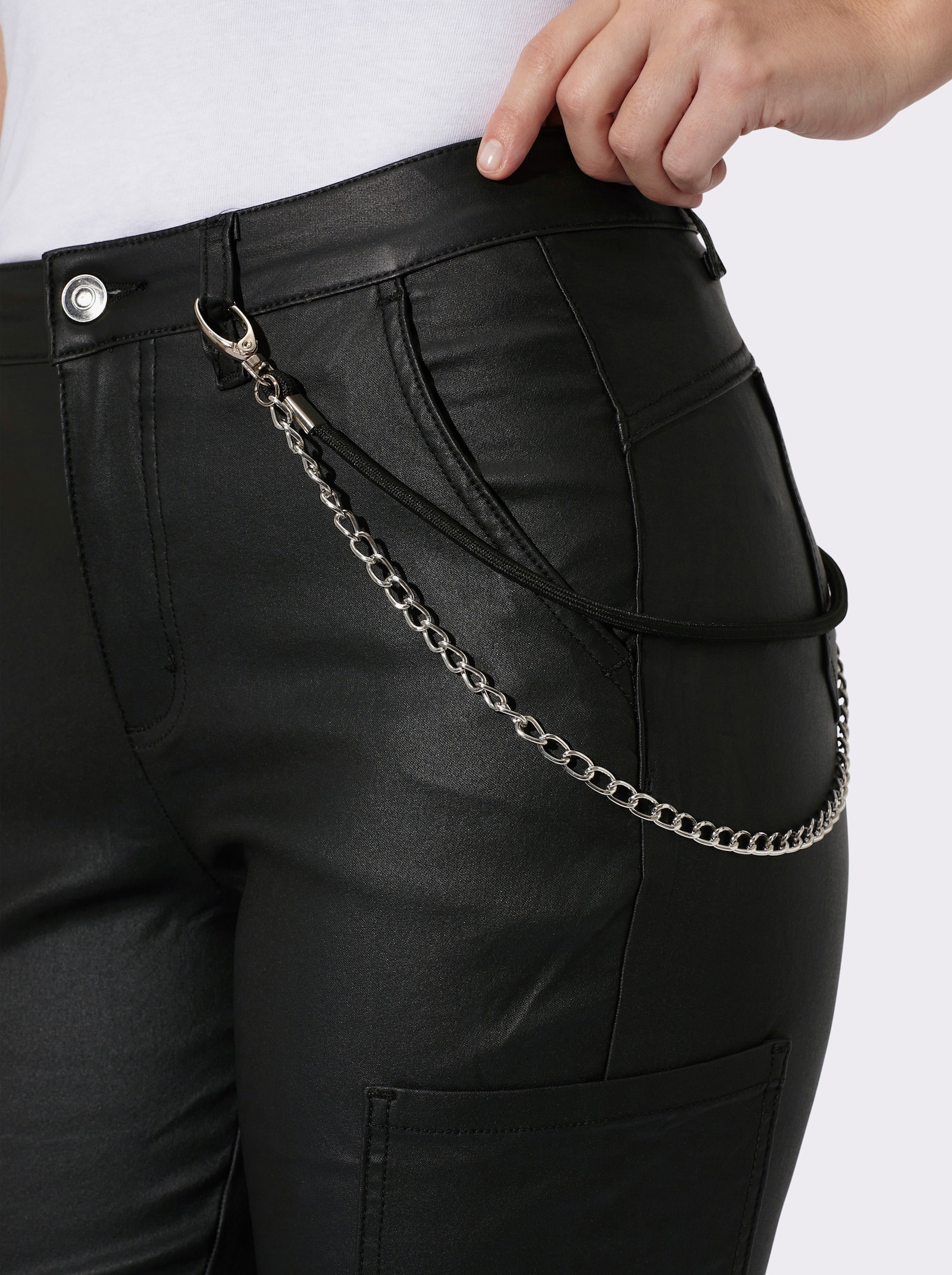 heine Hose mit Kettenelement - schwarz