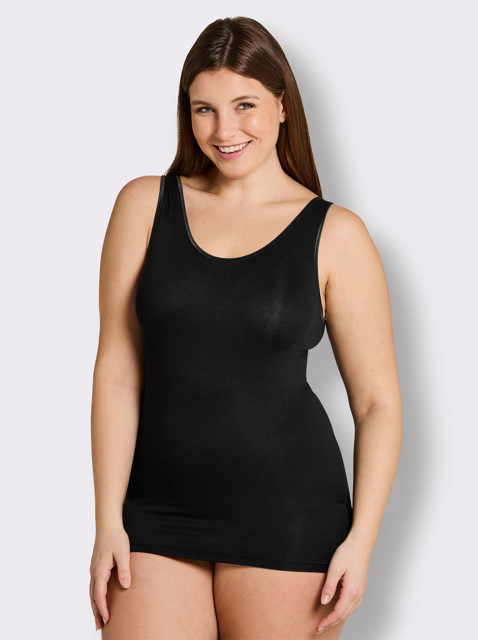 wäschepur Achselhemd in Modal-Qualität - schwarz