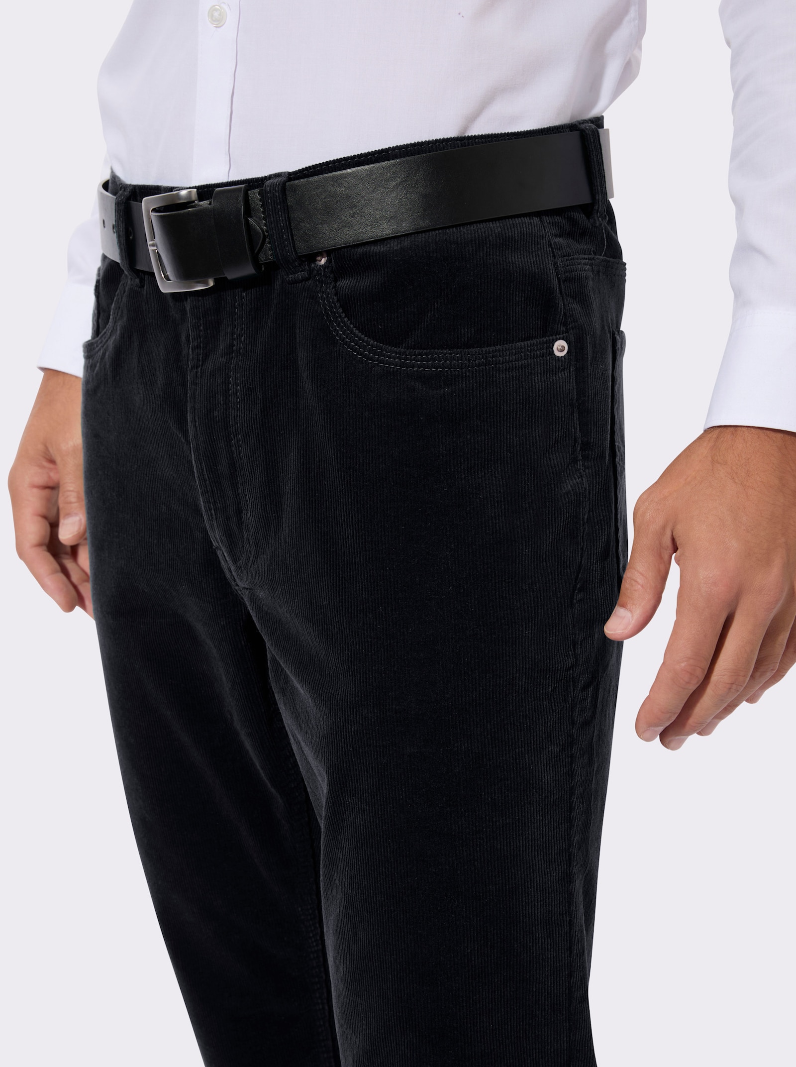Cordhose aus Baumwoll-Stretch - marine