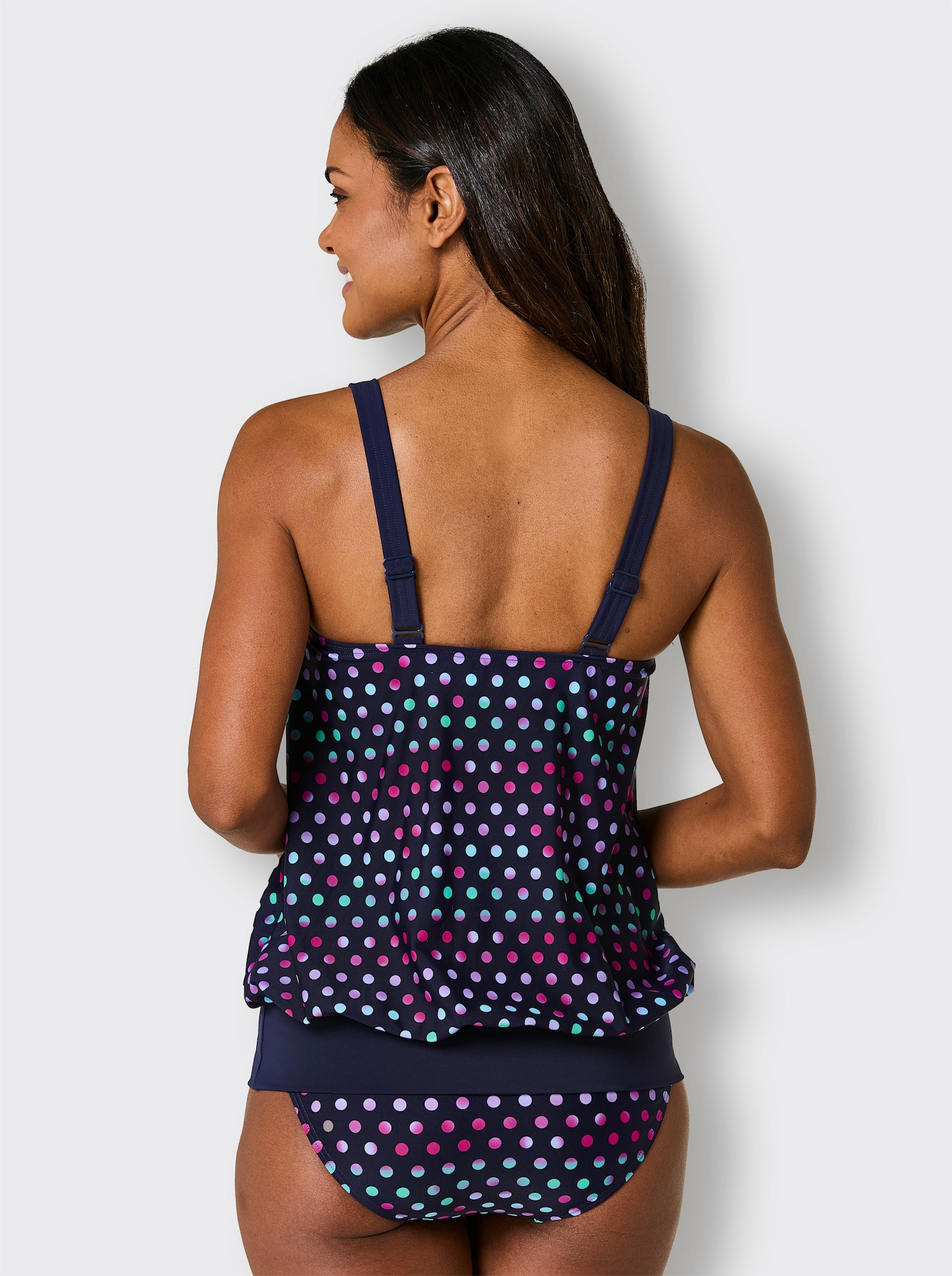 feel good Oversized-Tankini-Top - marine-magenta-bedruckt