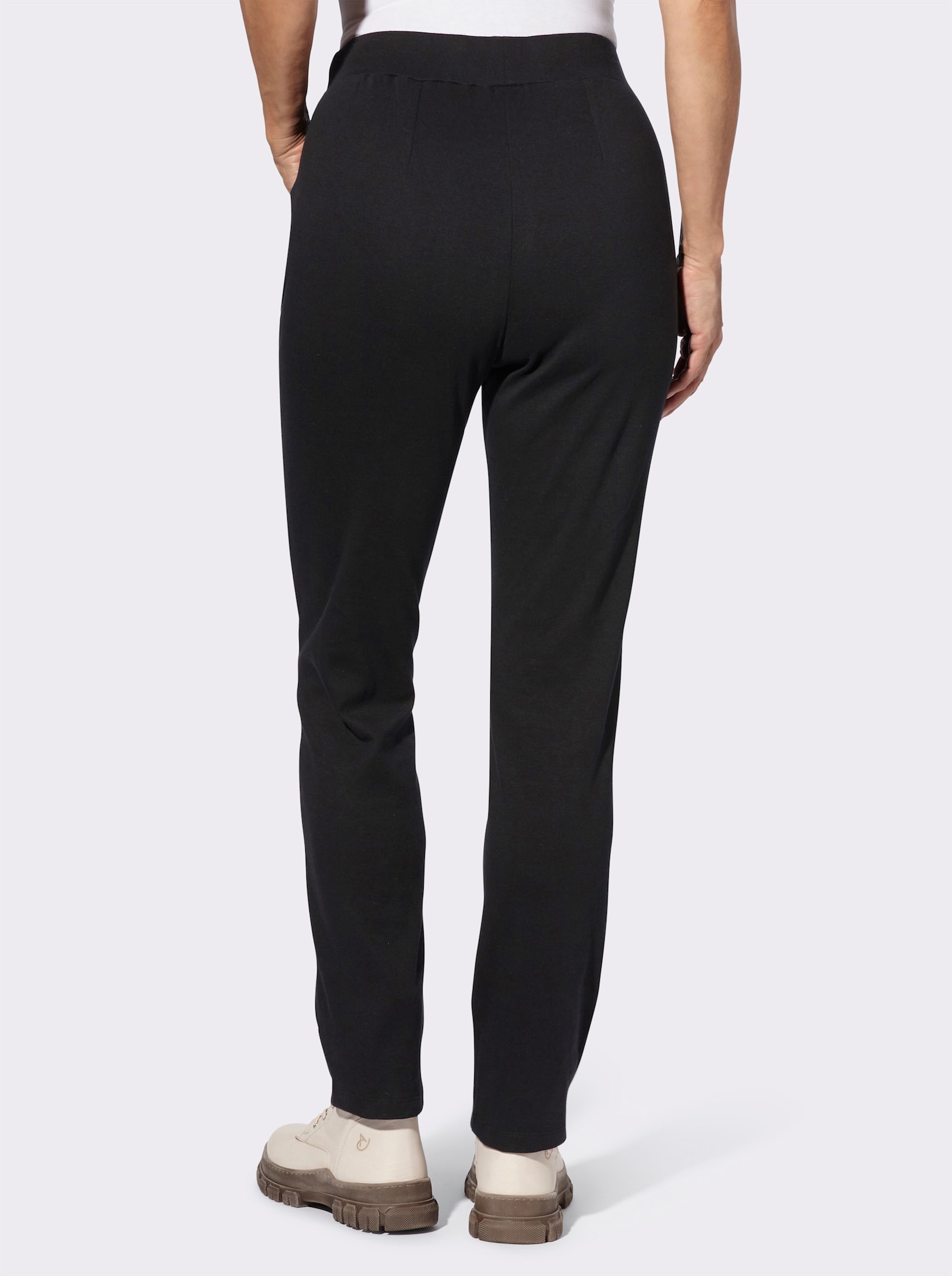 Sweathose mit Pailletten - schwarz