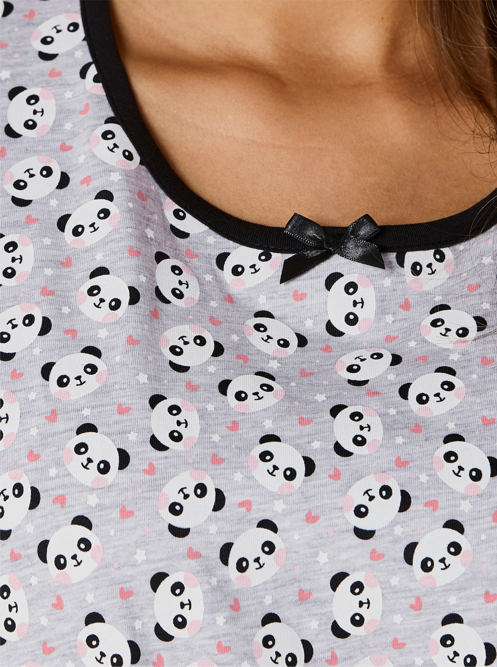 wäschepur Capri-Anzüge - grau-meliert-schwarz + grau-meliert-flamingo