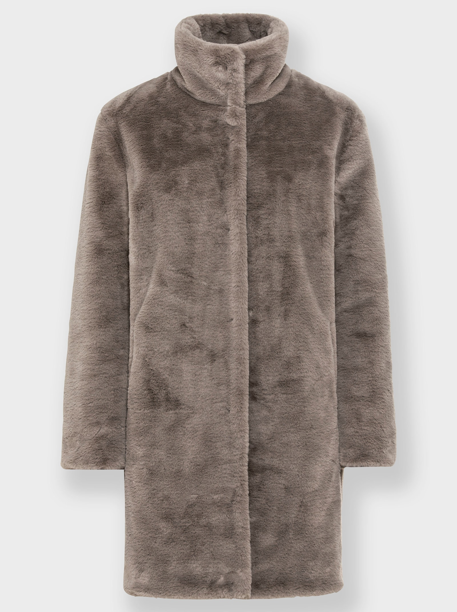 heine Wendejacke aus Stepp und Pelz-Imitat - taupe