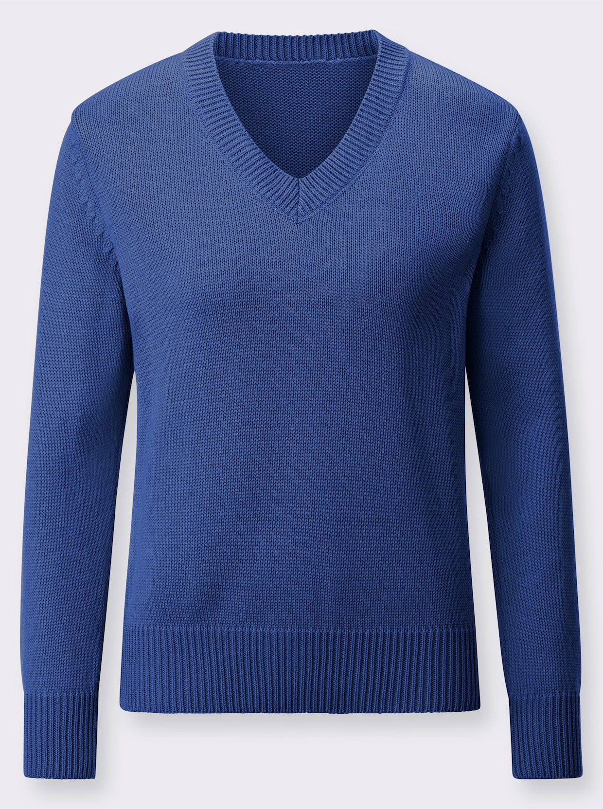 V-Ausschnitt-Pullover - royalblau