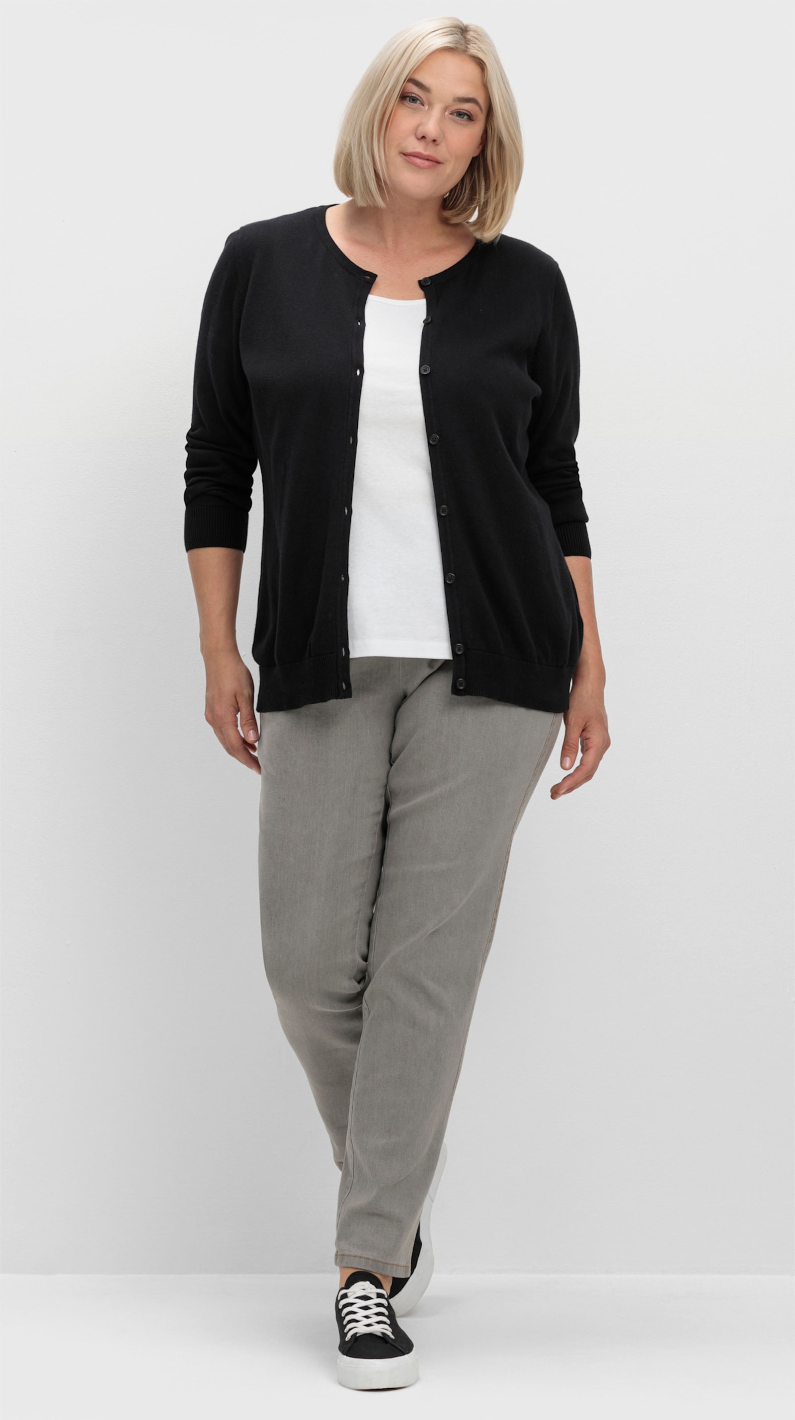 Strickjacke aus reiner Baumwolle - schwarz