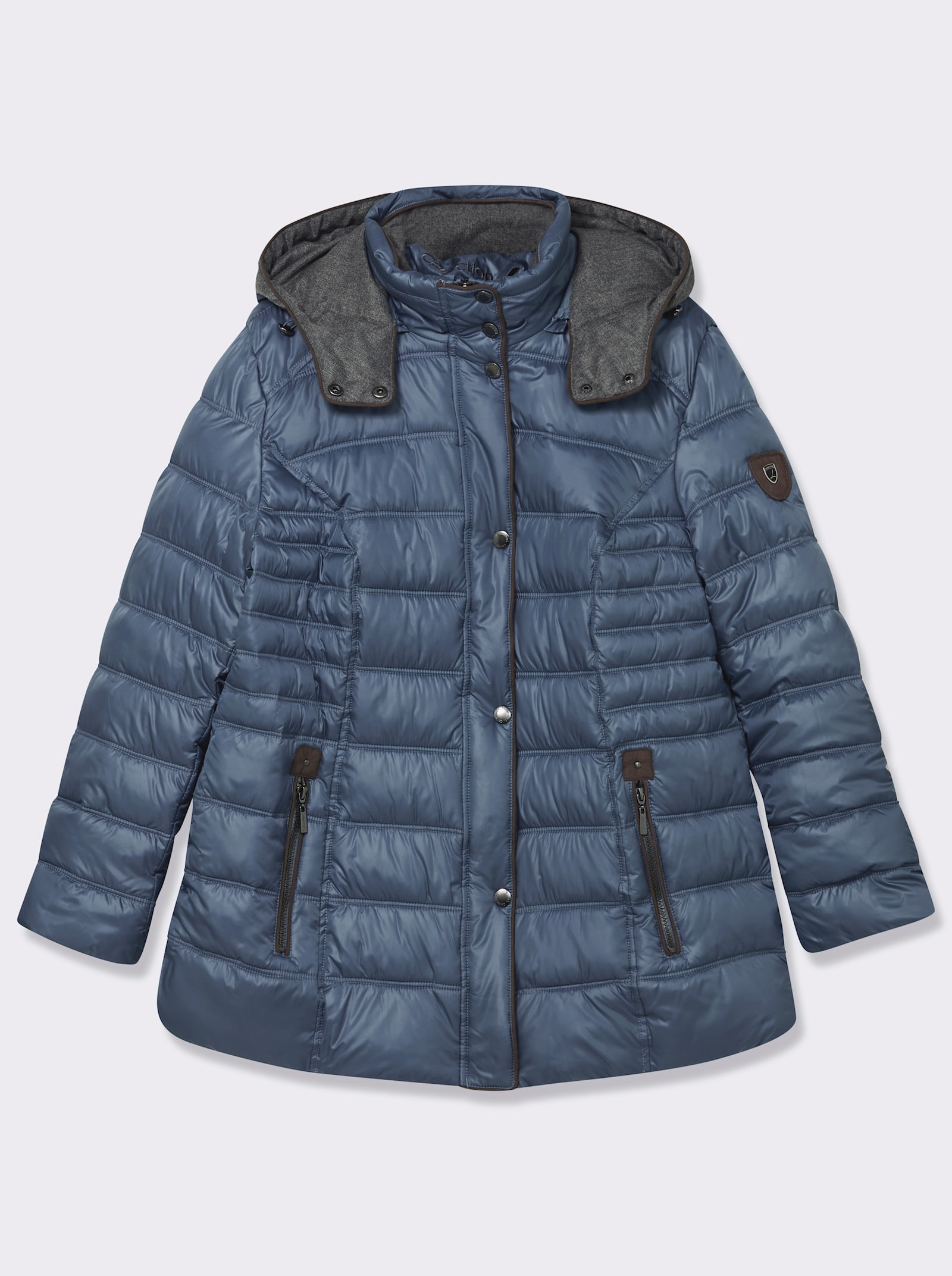 Steppjacke mit abnehmbarer Kapuze - jeansblau