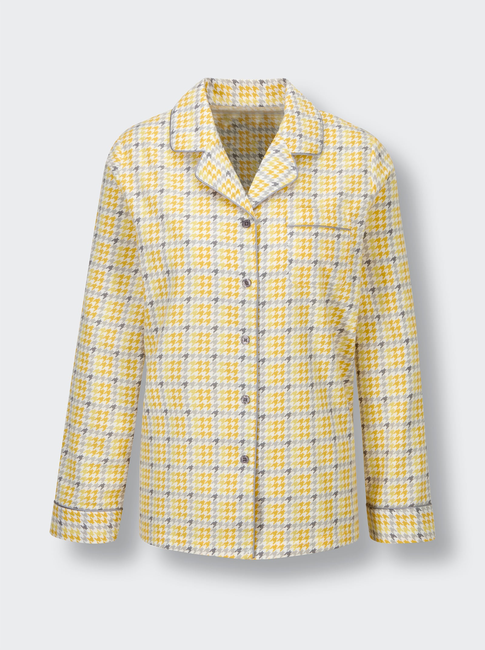 wäschepur Pyjama - gelb-steingrau-kariert