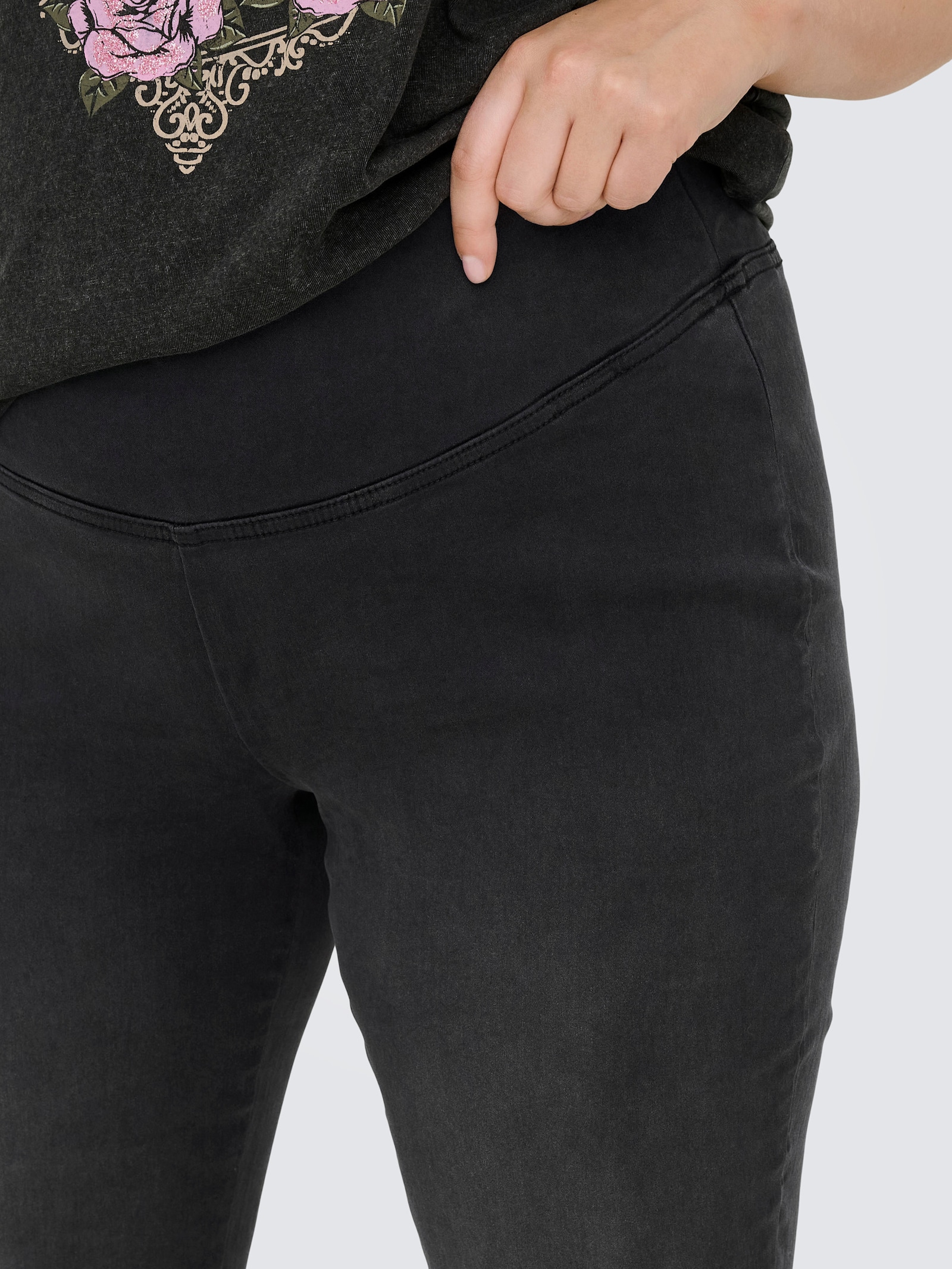 ONLY CARMAKOMA Jeansleggings - washed black