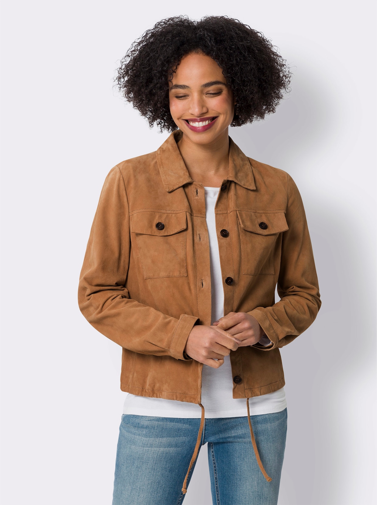 heine Lederjacke - cognac