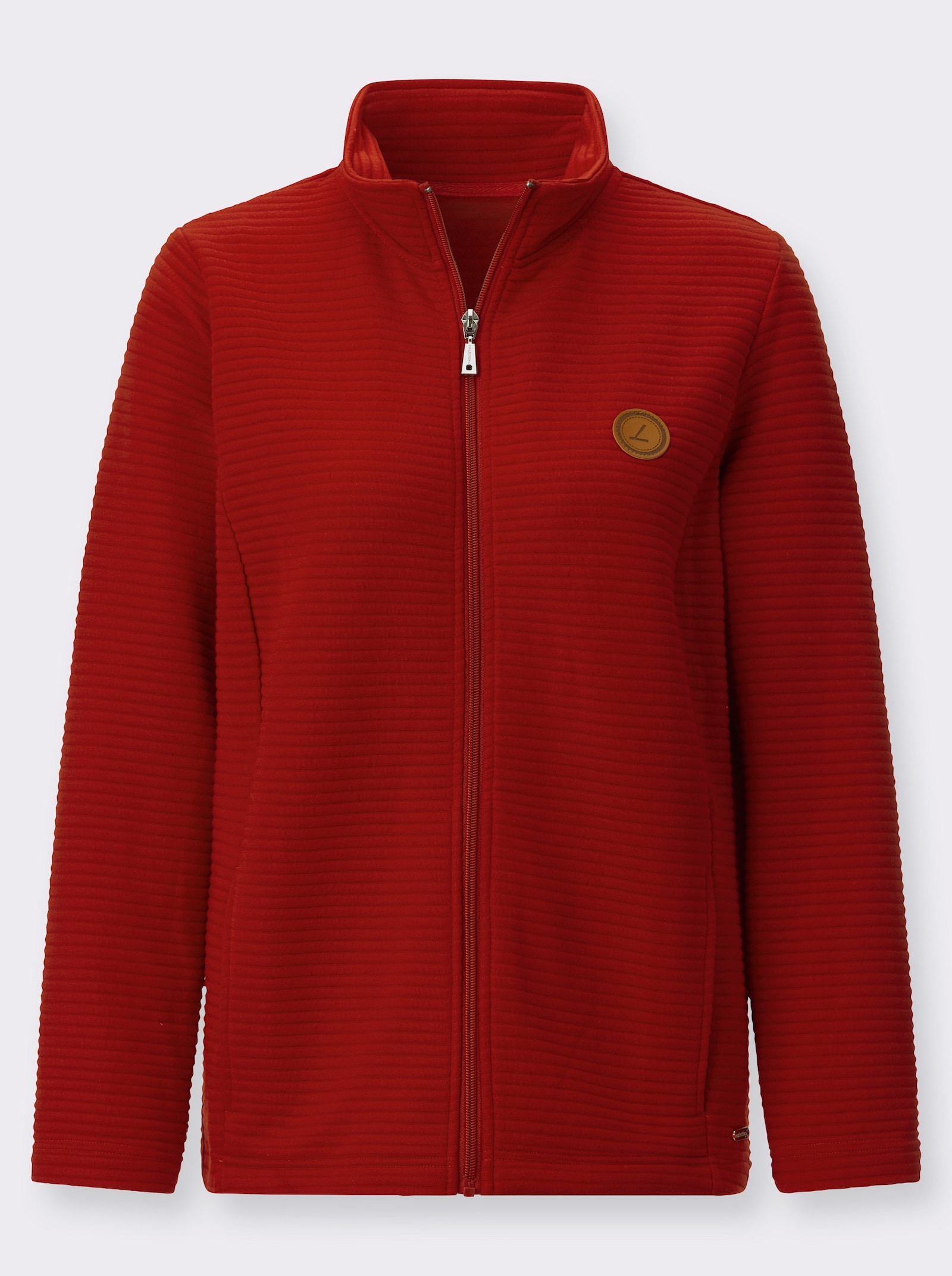 Shirtjacke aus modischem Jersey-Jacquard - rot