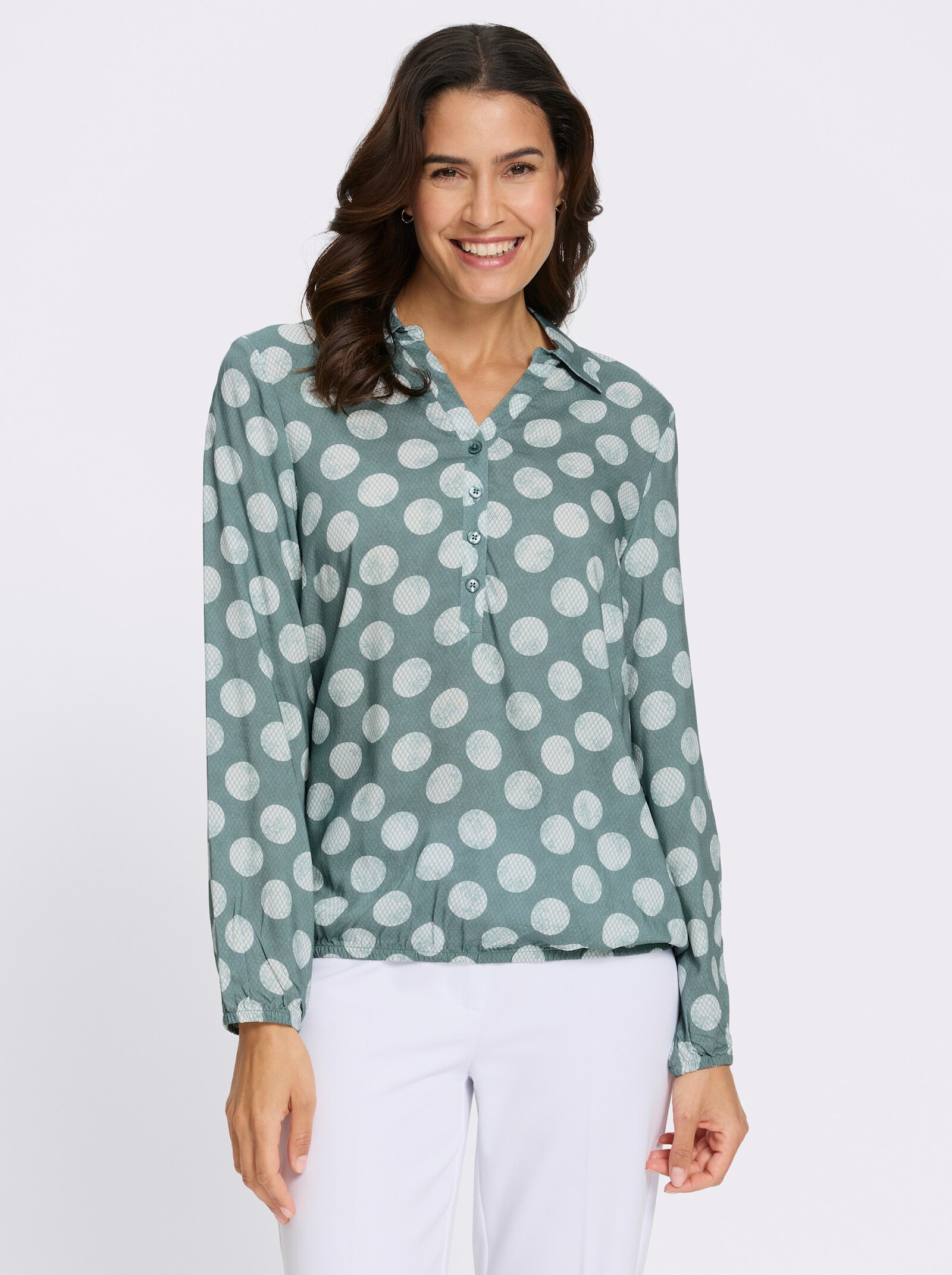 Druckbluse - jade-bedruckt