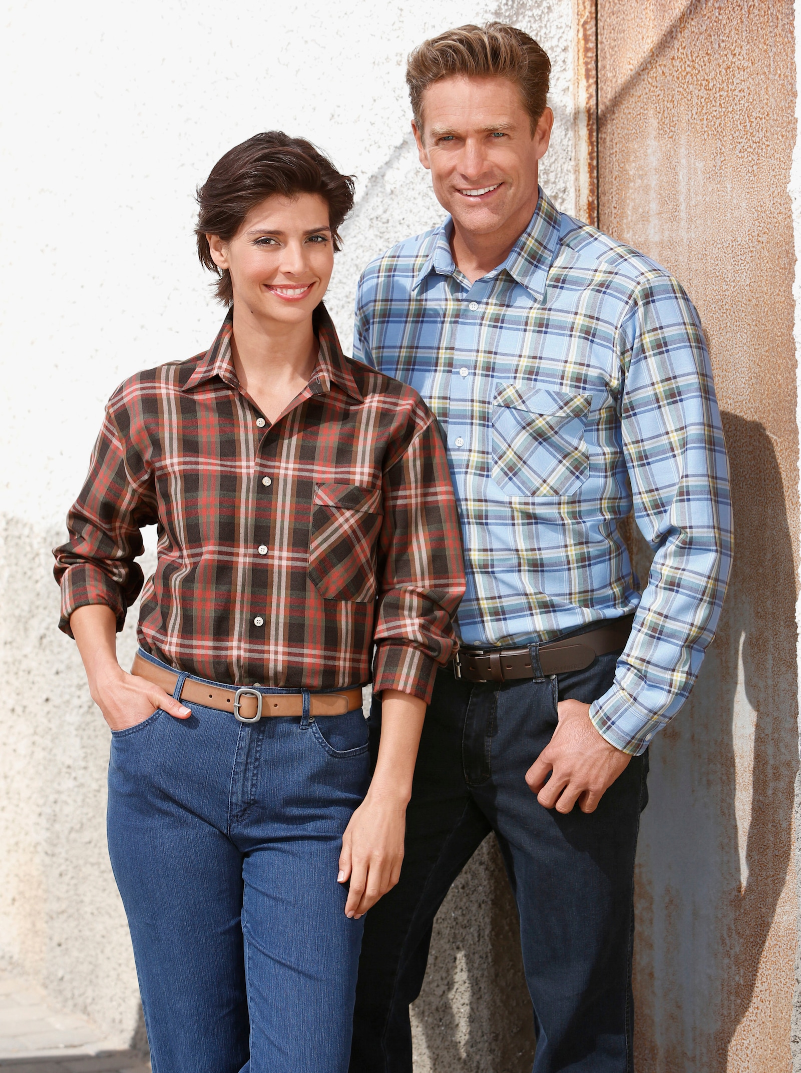 Långärmad skjorta - blå, rutig