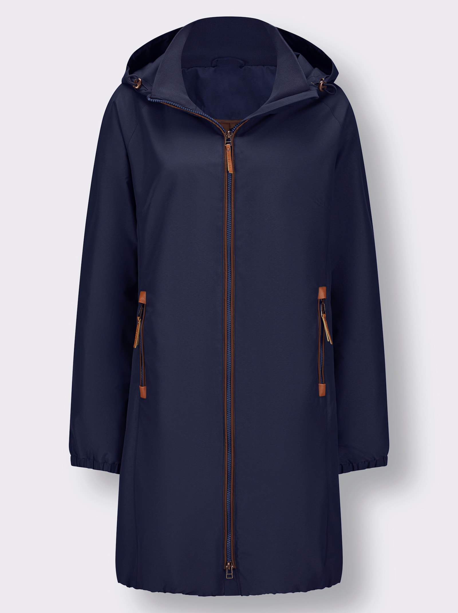 Kurzmantel mit Gummizug am Saum - marine
