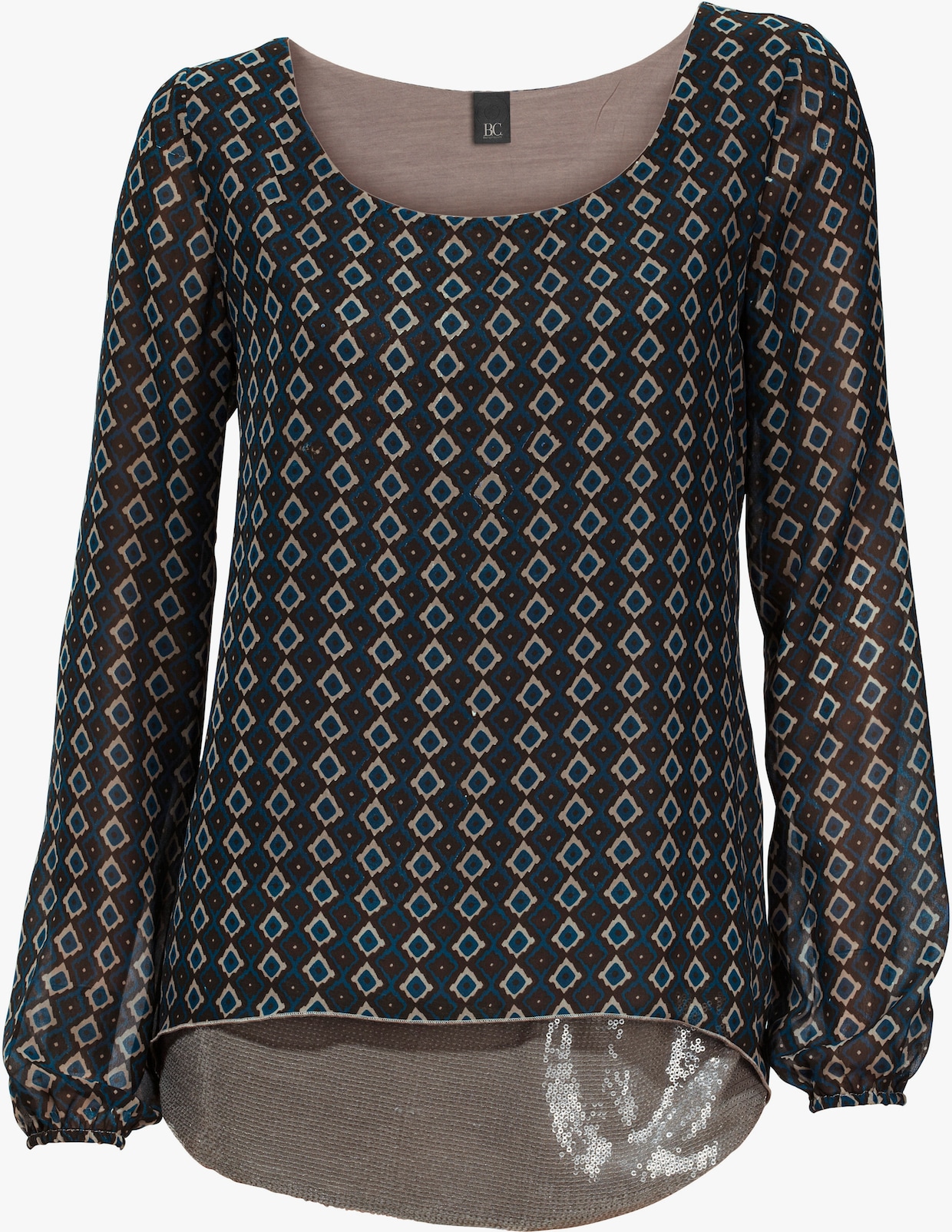 heine Blusenshirt - petrol-taupe