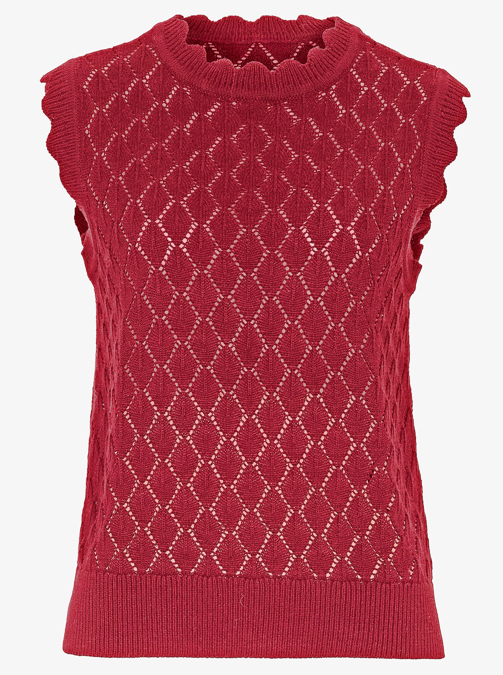 Pullunder im Ajourmuster - erdbeere