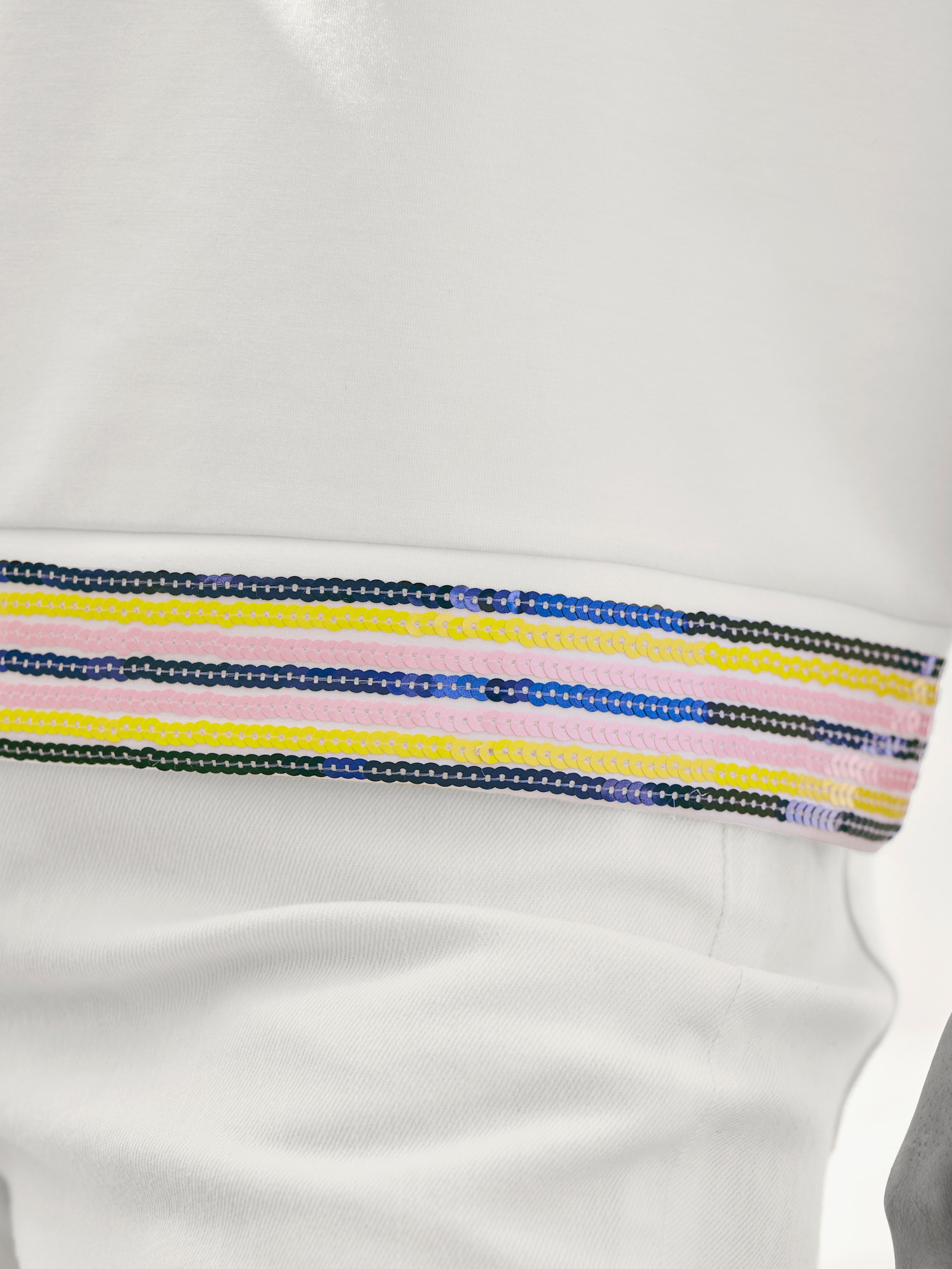 heine Sweatshirt mit Paillettensaum - ecru